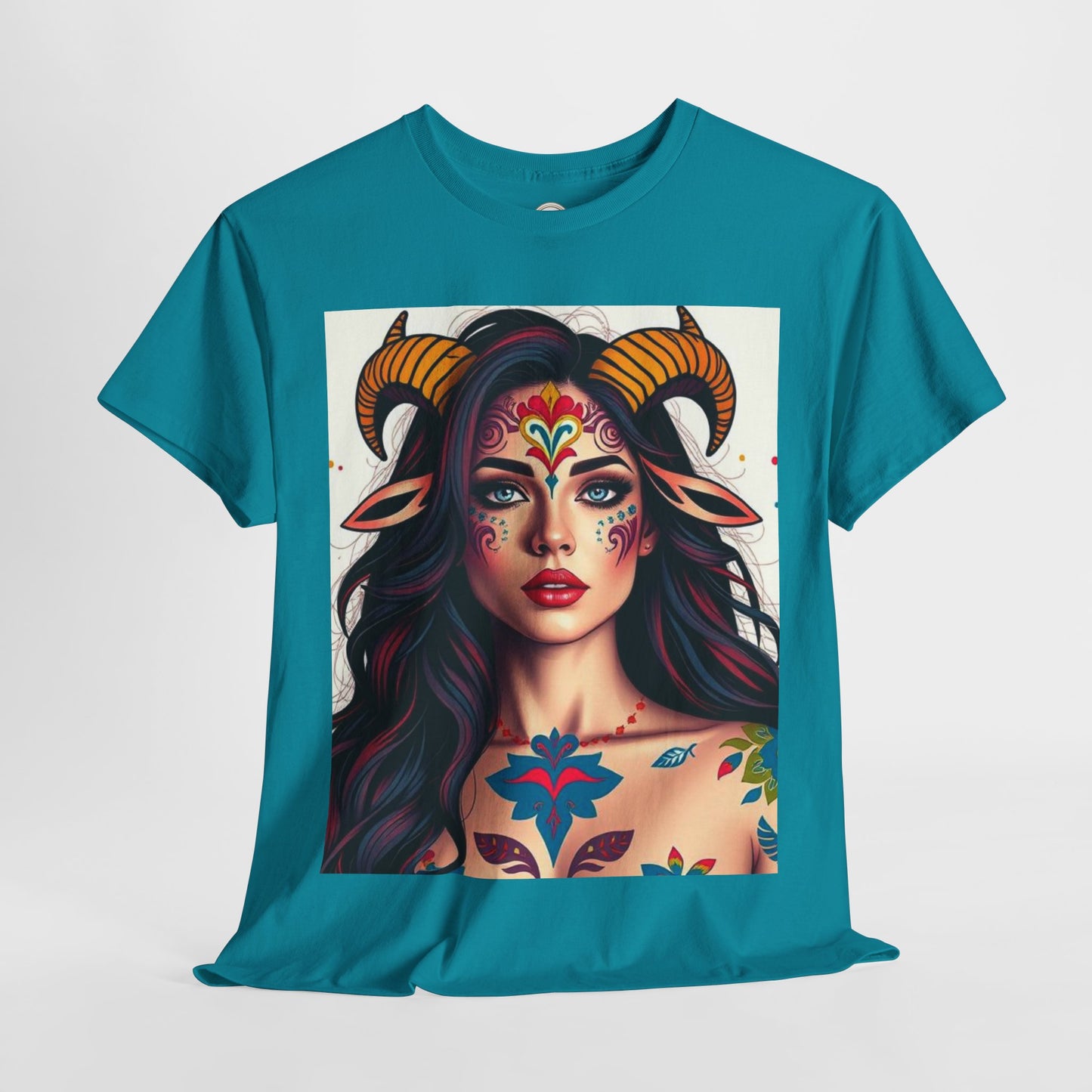 Unisex Heavy Cotton T-Shirt, Taurus, Zodiac v1, Sexy Art
