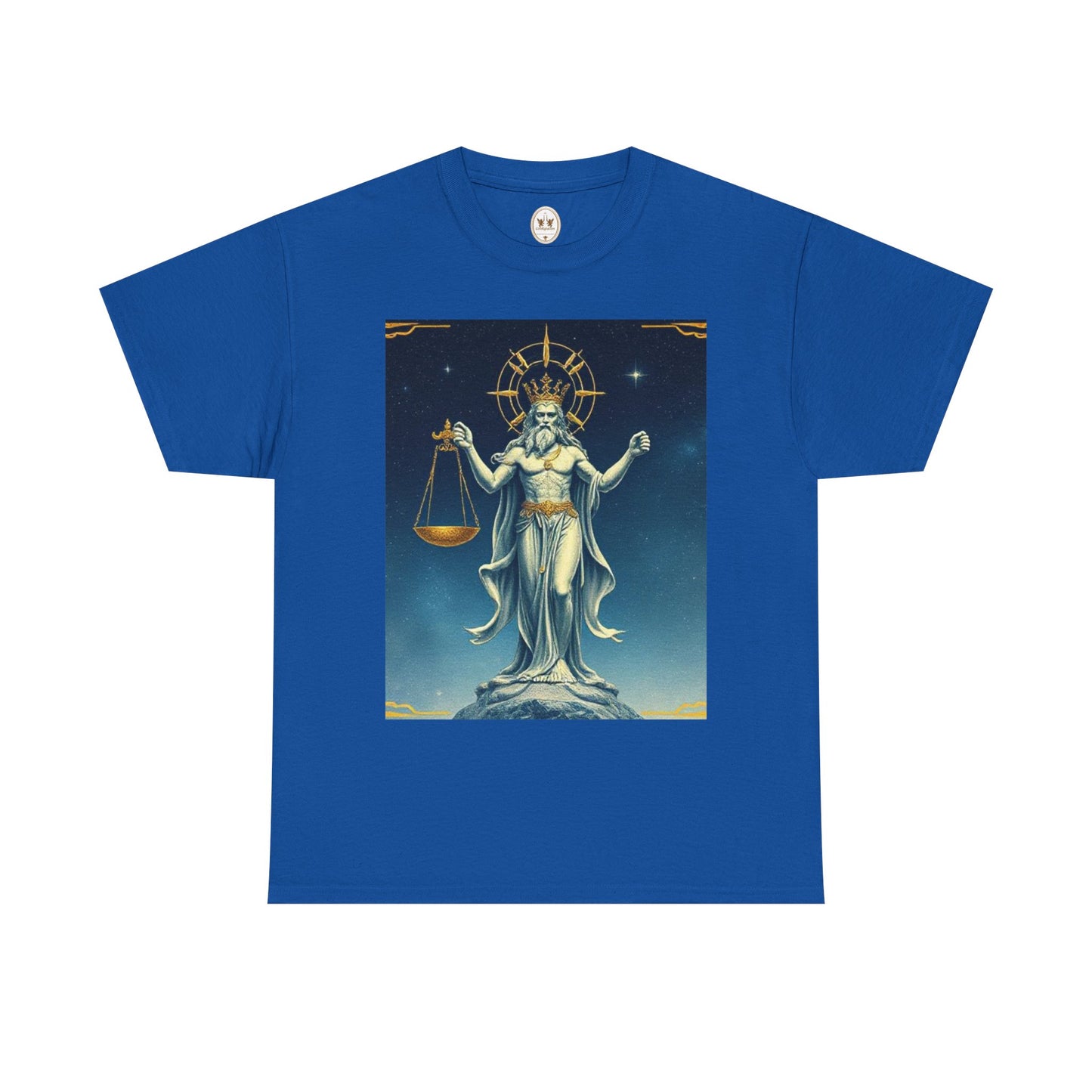 Unisex Heavy Cotton T-Shirt Space v2, Libra God, Zodiac Design