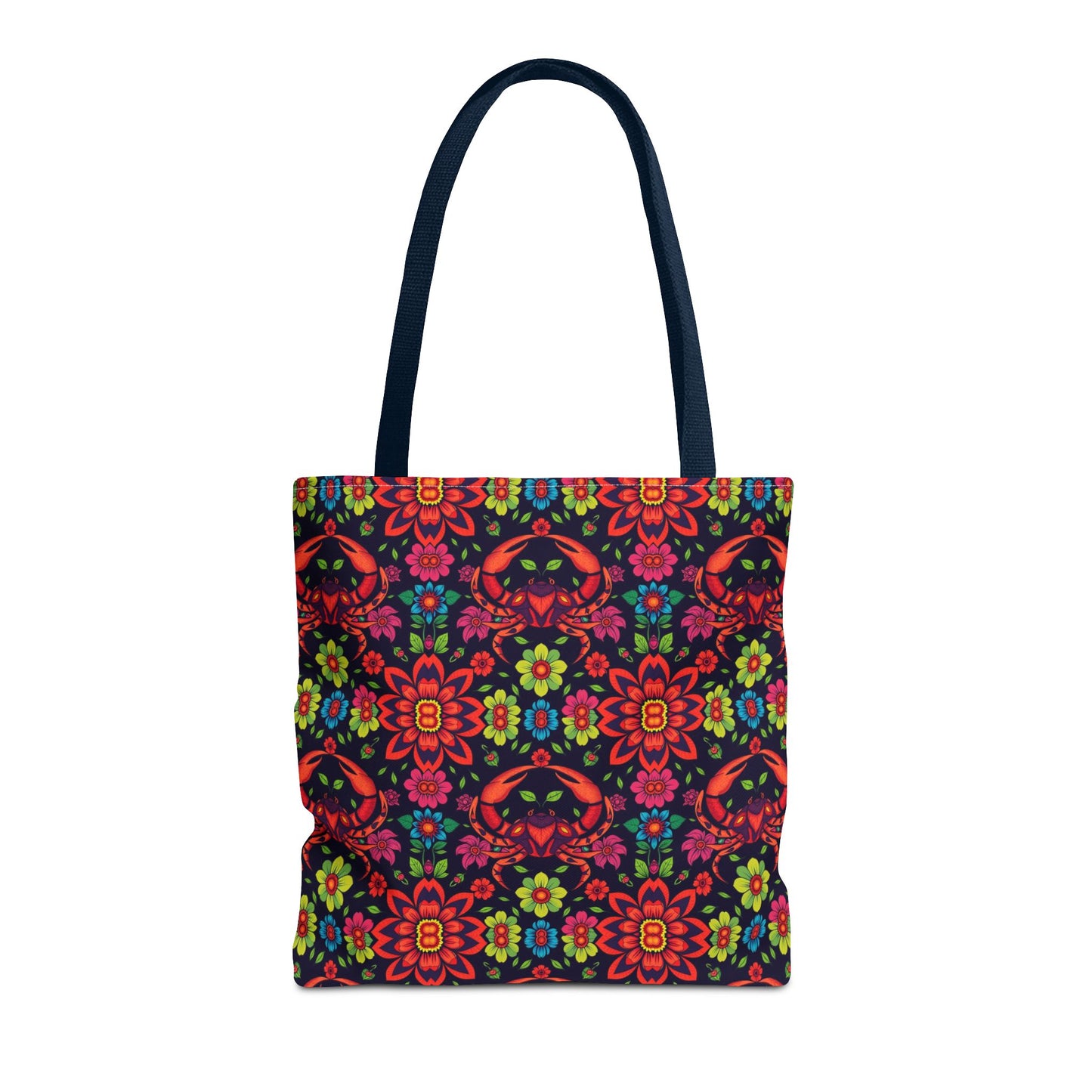 Tote Bag, (AOP), Cancer, Zodiac, Flower Pattern