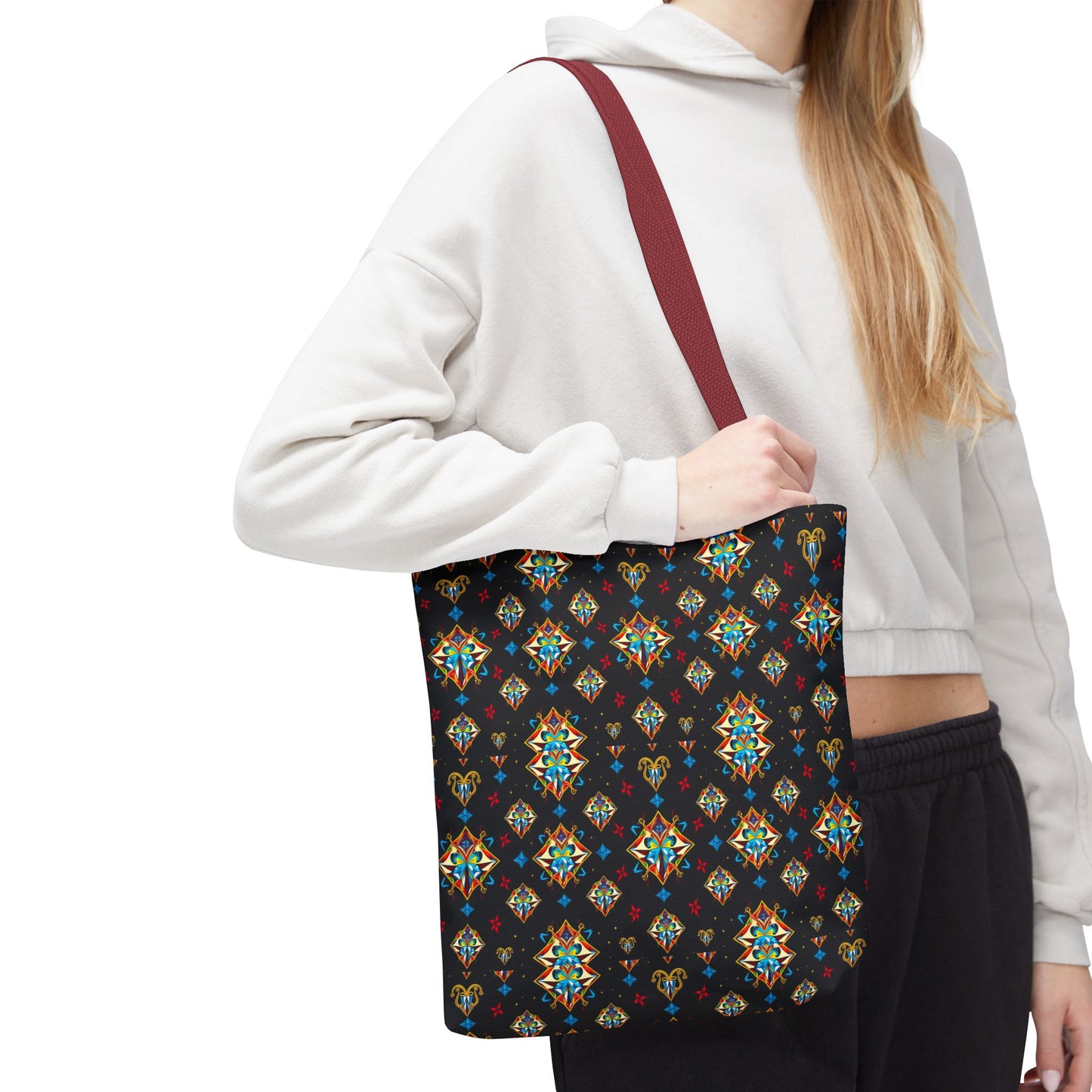 Tote Bag (AOP), Sagittarius, Zodiac v1, Jewel Pattern