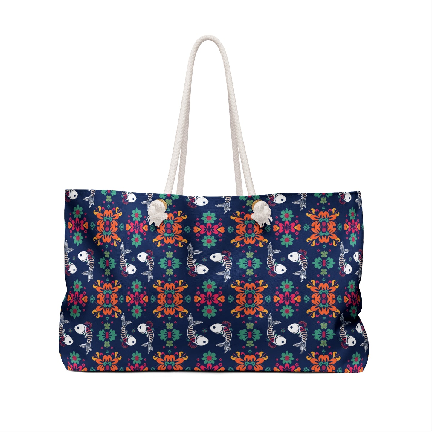 Weekender Bag, Pisces, Zodiac, Flower Pattern