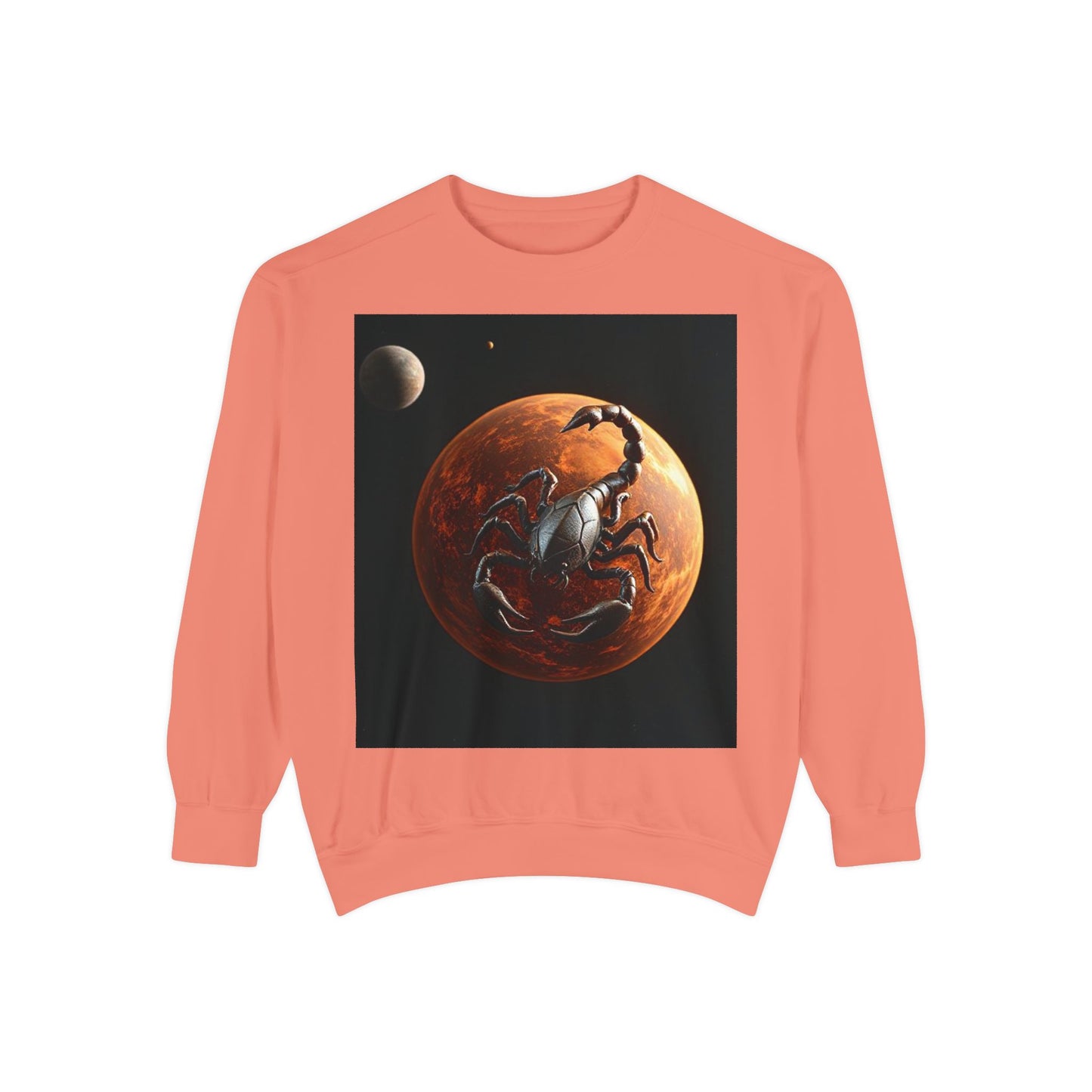 Garment-Dyed Sweatshirt, Unisex, Space Animal Design, Scorpio
