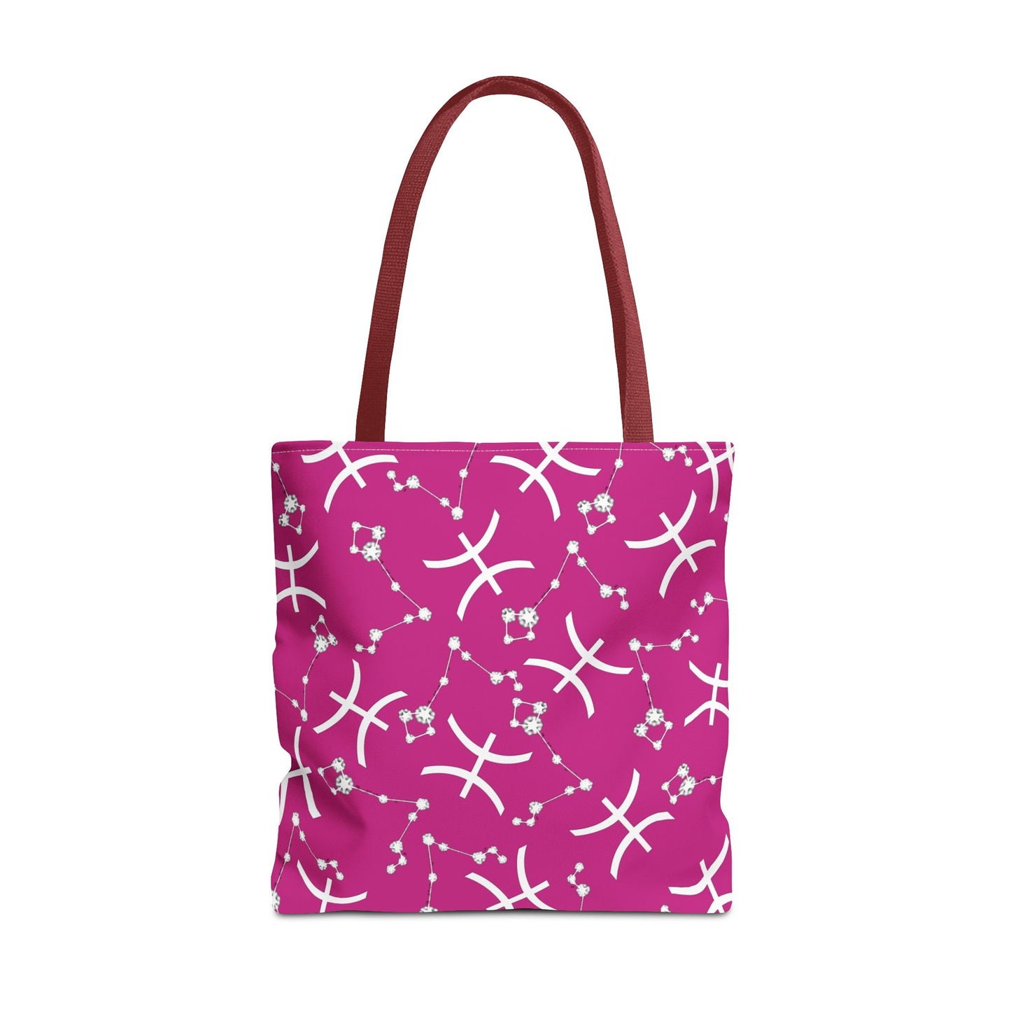 Tote Bag, Pisces Zodiac Sign, AOP, (Pink, White)