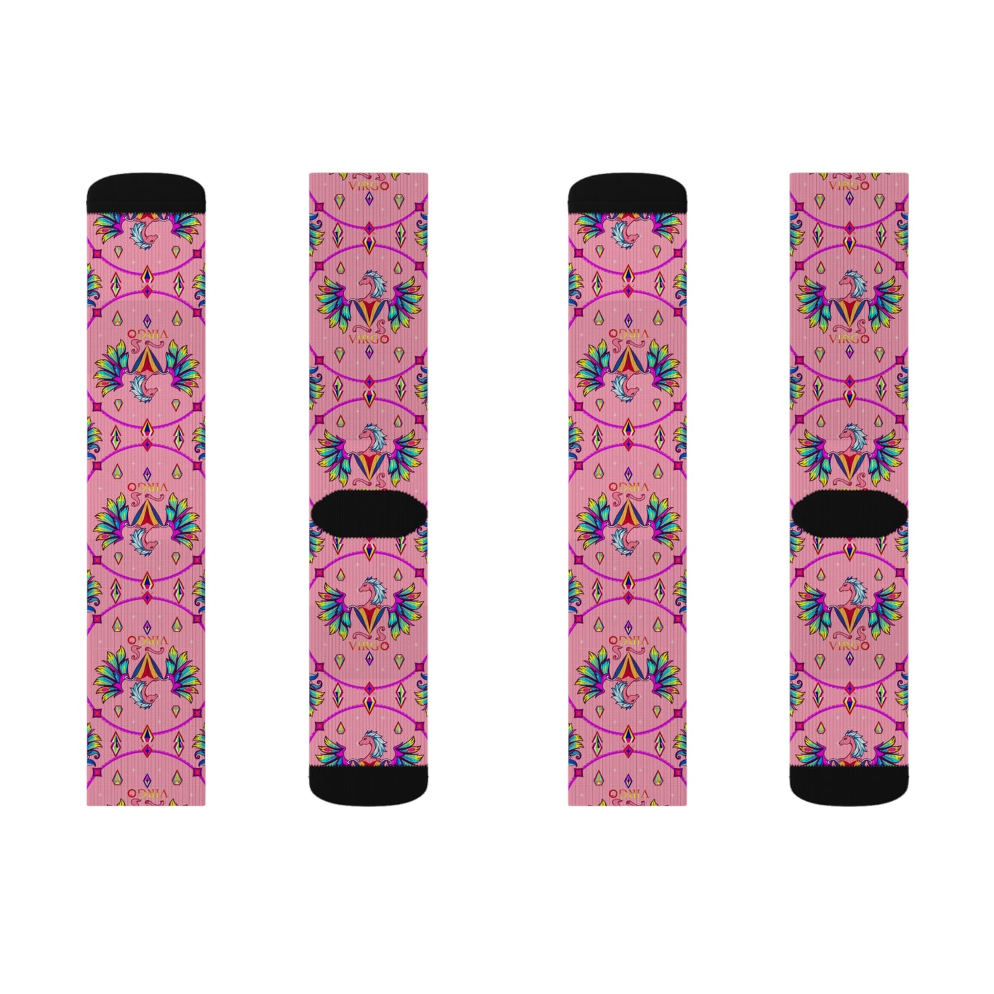 Sublimation Socks, Virgo, Zodiac v2, Jewel Pattern