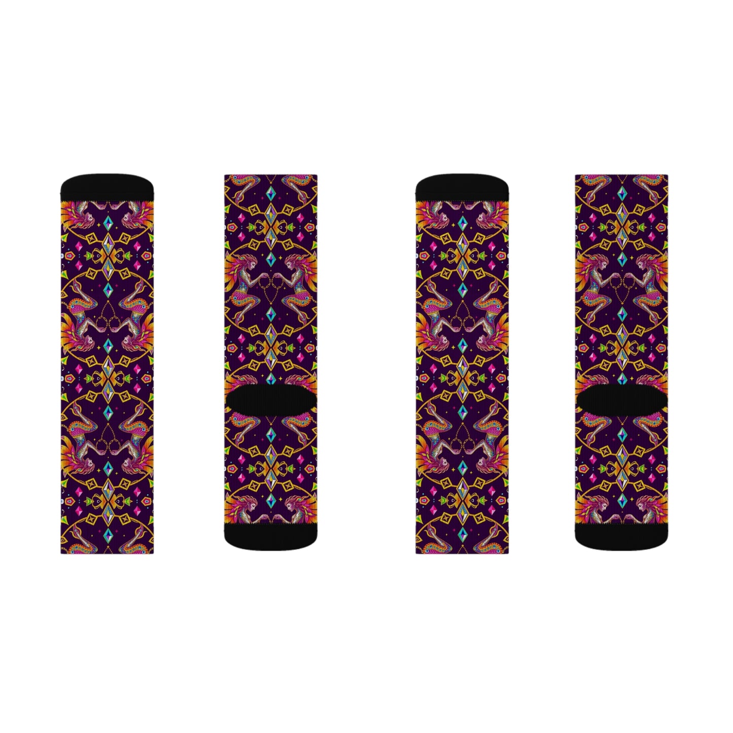 Sublimation Socks, Gemini, Zodiac v2, Jewel Pattern