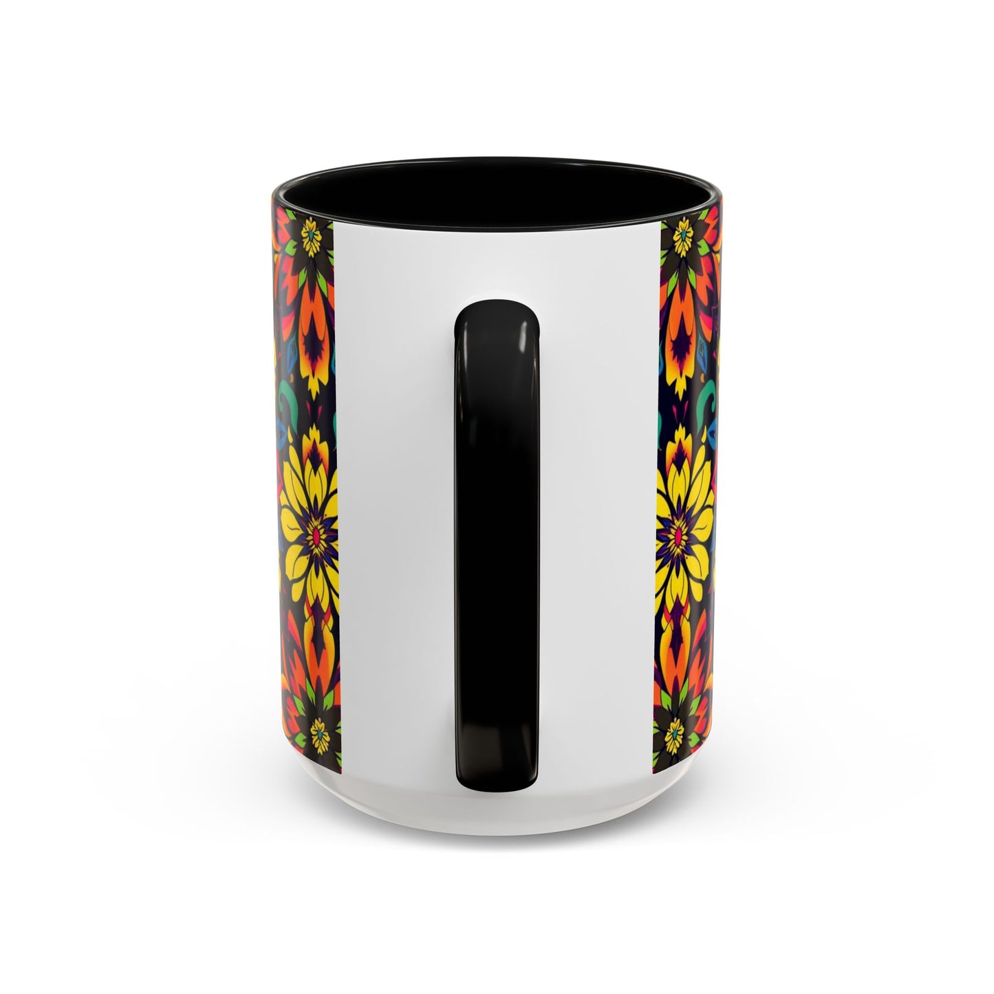 Accent Coffee Mug, Capricorn, Zodiac v4, Flower Pattern, (11, 15oz)