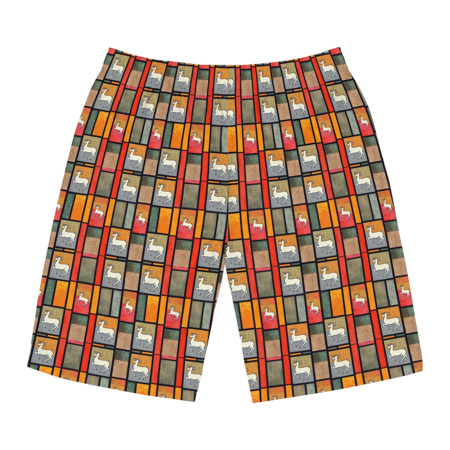 Men's Board Shorts, (AOP), Capricorn, Zodiac, Shape Pattern