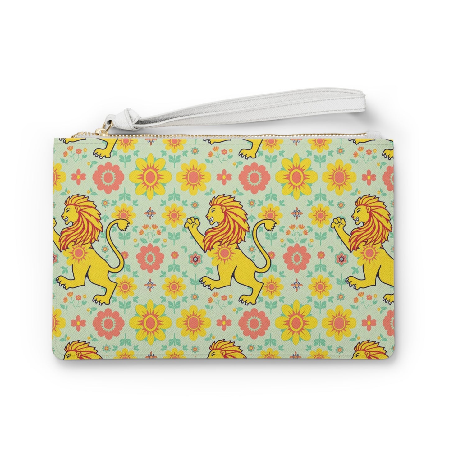 Clutch Bag, Leo, Zodiac v2, Flower Pattern