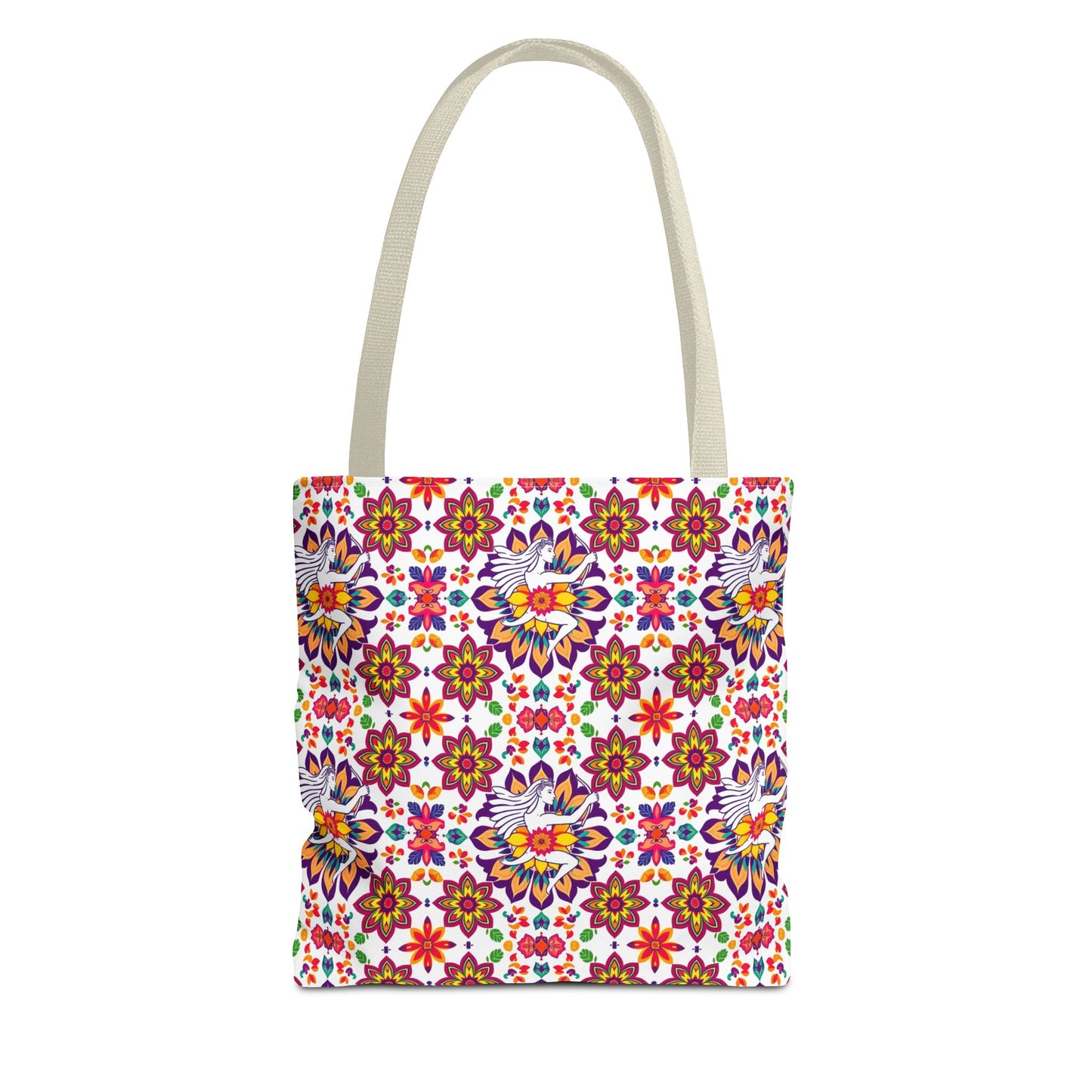 Tote Bag, (AOP), Sagittarius, Zodiac v2, Flower Pattern