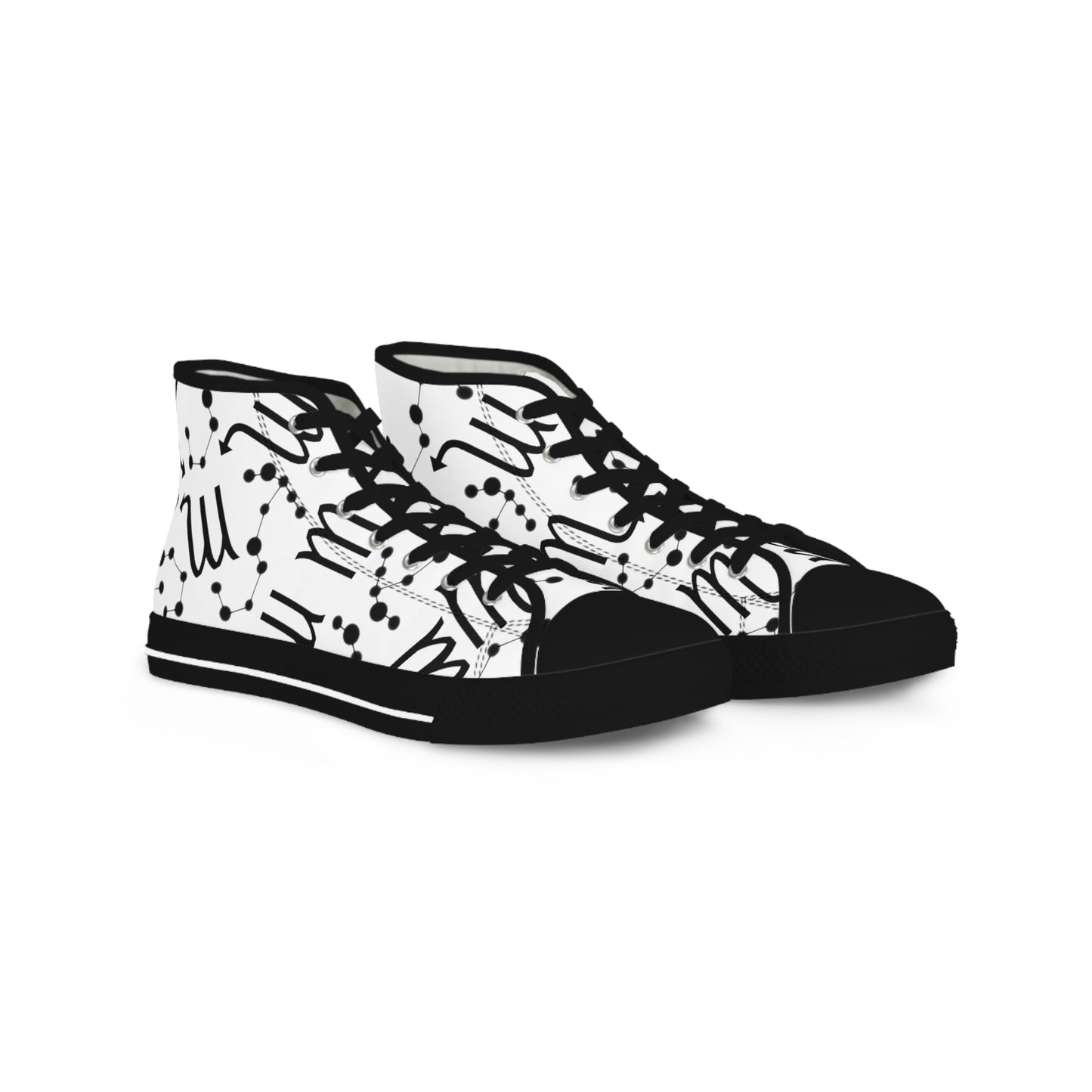 Men's High Top Sneakers, Breathable polyester canvas, Scorpio Zodiac Design