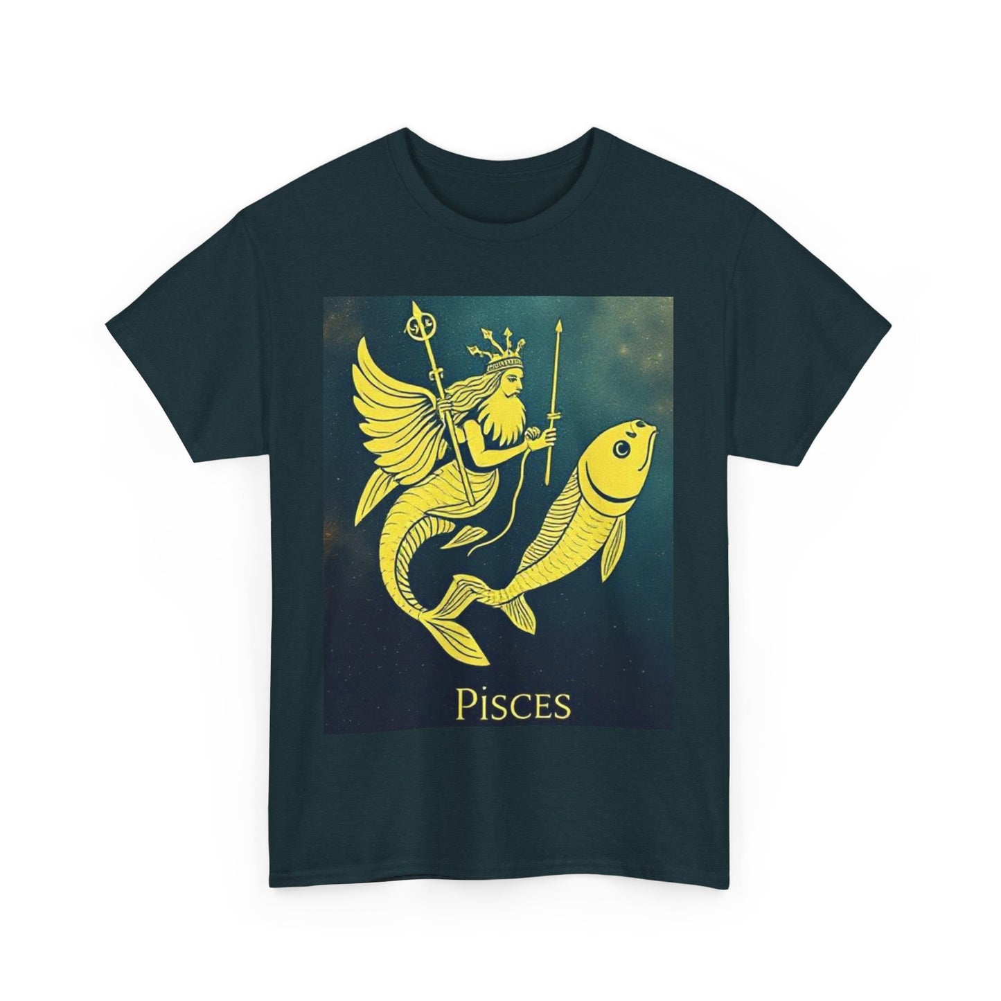 Unisex Heavy Cotton T-Shirt, Pisces Queen, Zodiac Design