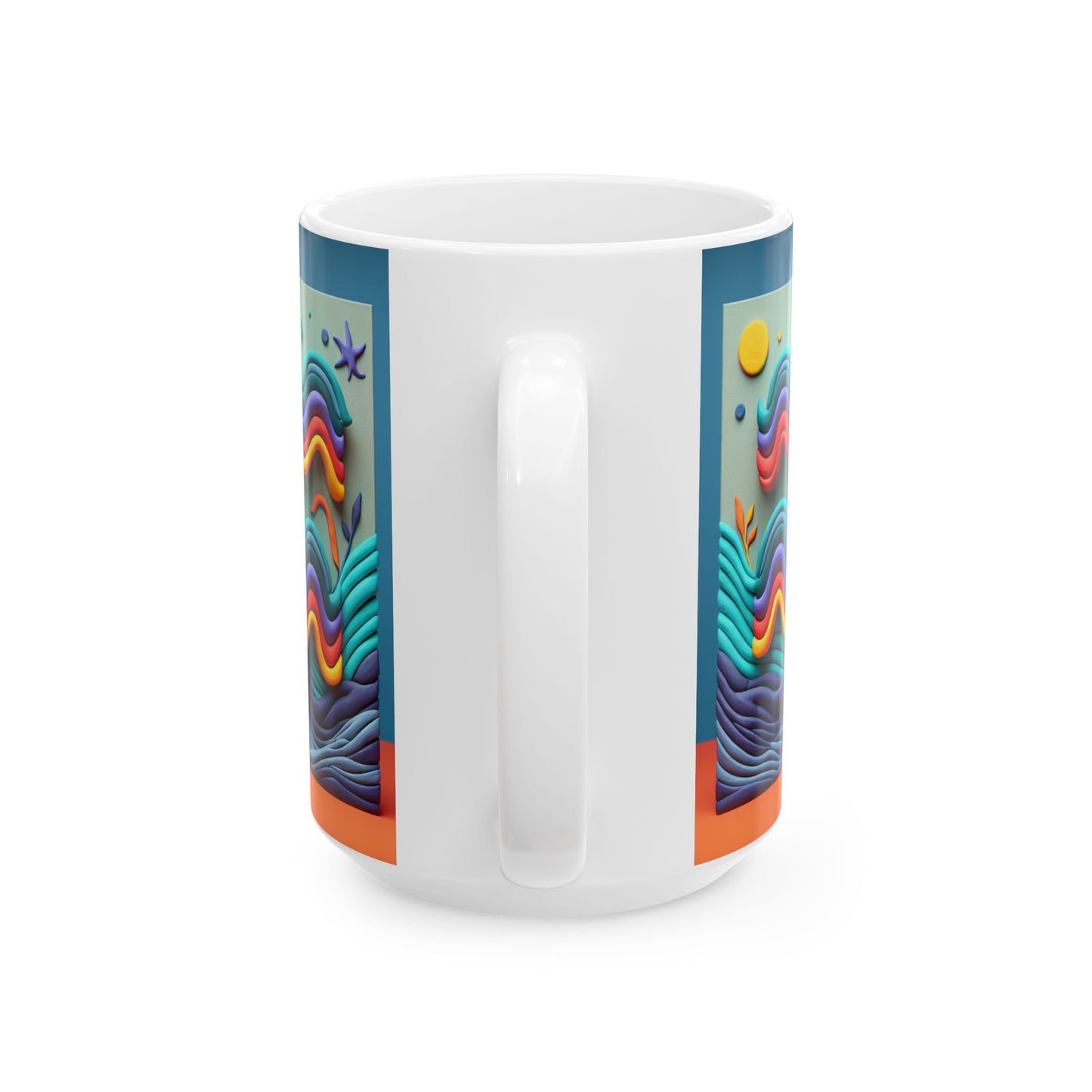 Ceramic Mug, (11oz, 15oz), Ceramic Coffee Mug, Aquarius Water Painting, Zodiac Design