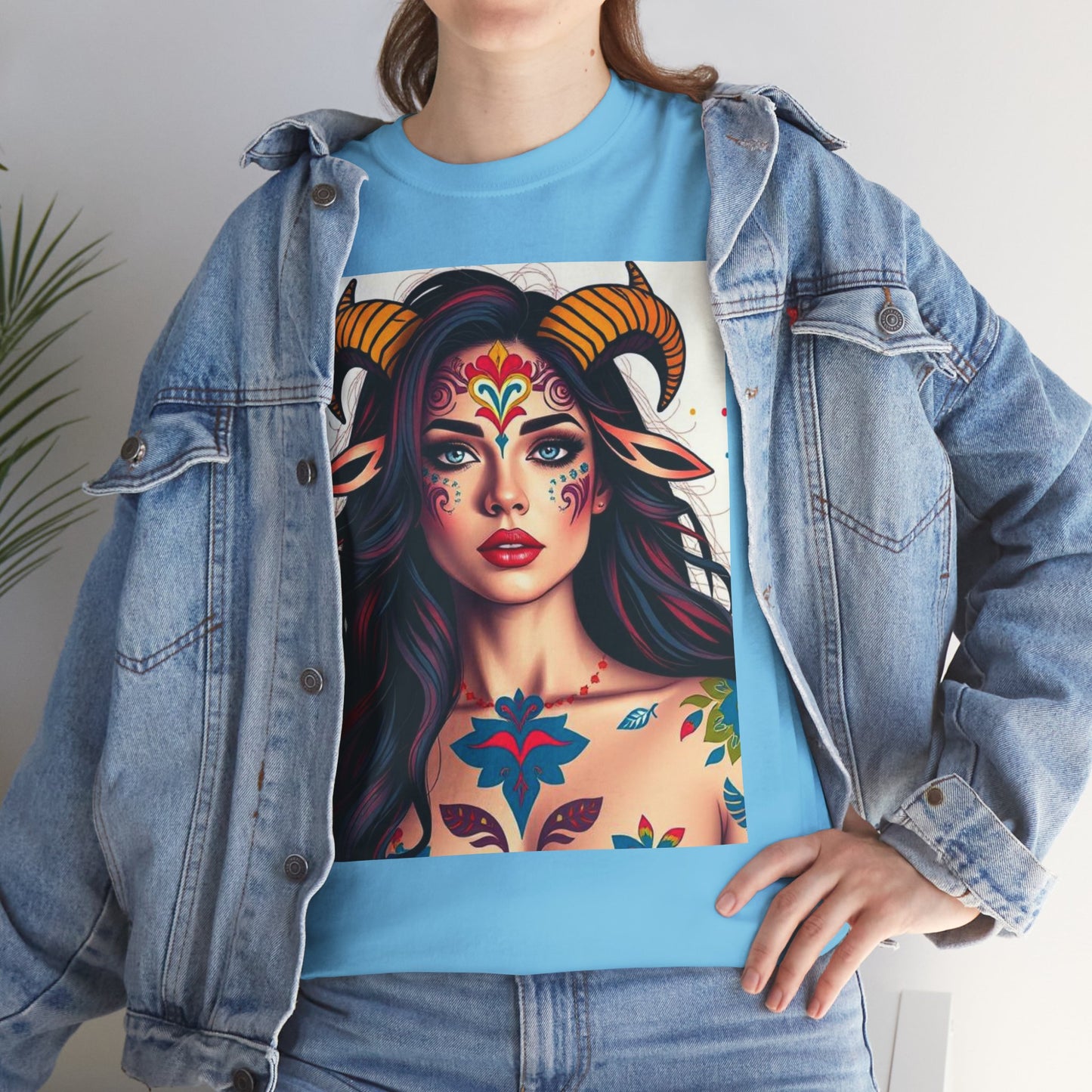Unisex Heavy Cotton T-Shirt, Taurus, Zodiac v1, Sexy Art