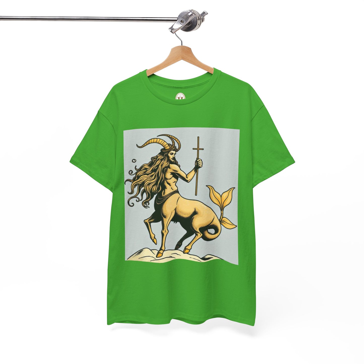 Unisex Heavy Cotton T-Shirt, Capricorn God v3, Zodiac Design
