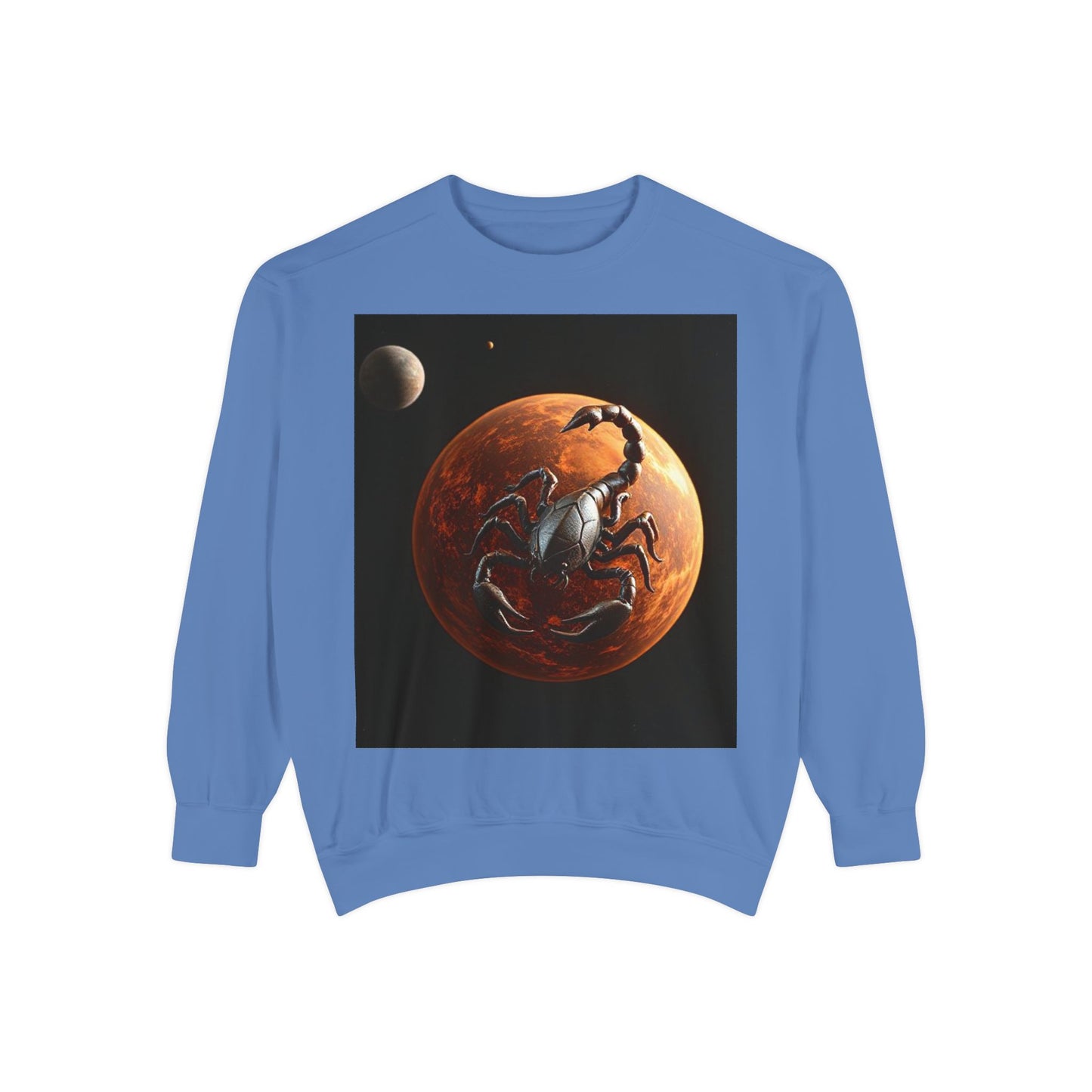 Garment-Dyed Sweatshirt, Unisex, Space Animal Design, Scorpio