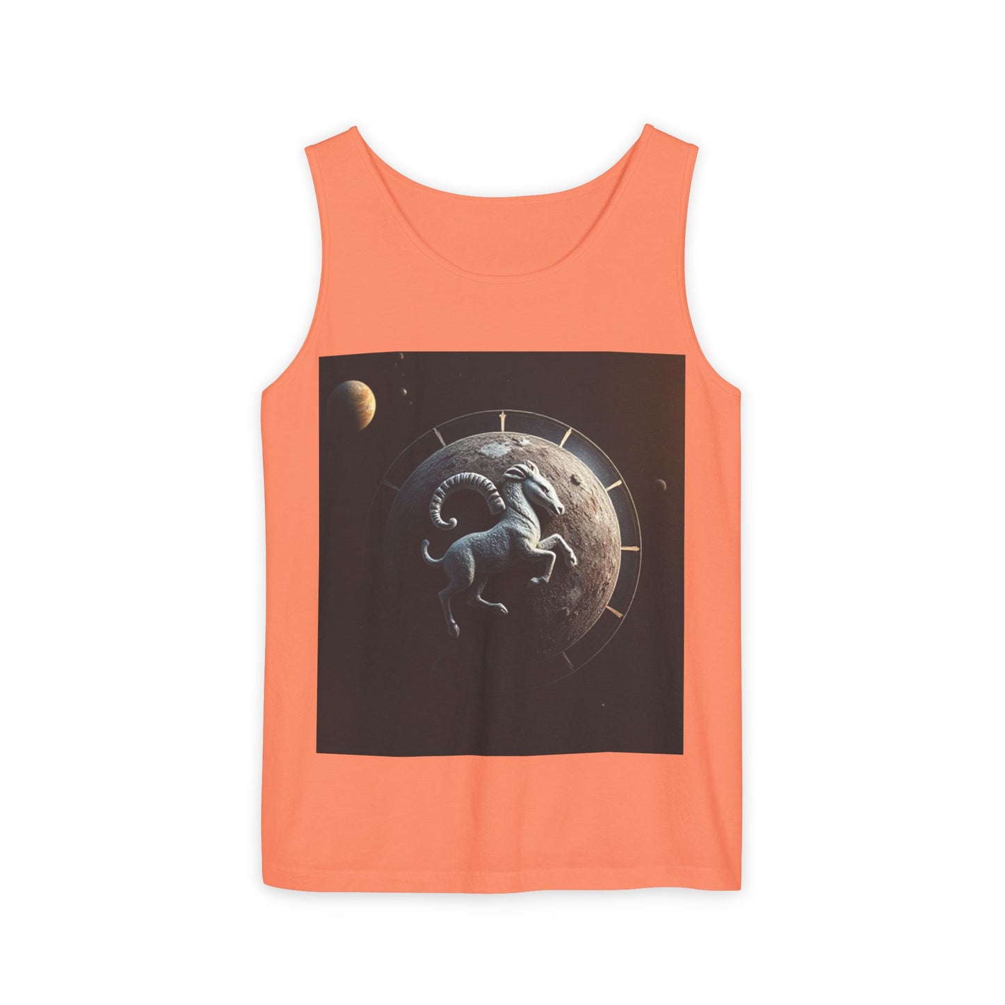 Unisex Garment-Dyed, Tank Top, Aries Design, Planet Animal, 100% Ringspun US cotton