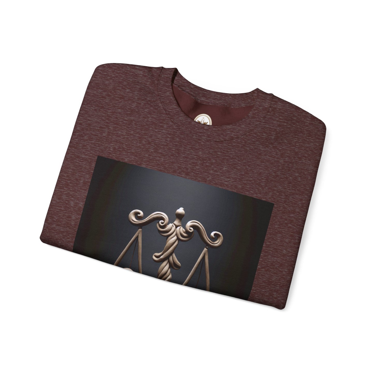 Unisex Heavy Blend™ Crewneck Sweatshirt, Brown Scale, Libra Zodiac Design