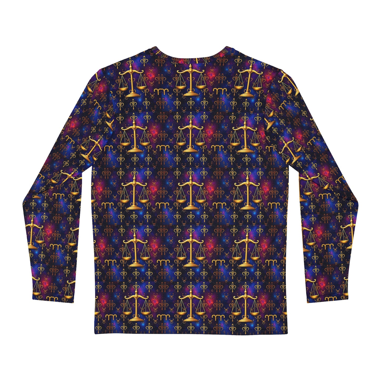 Men's Long Sleeve Shirt, (AOP), Libra, Zodiac v2, Pattern