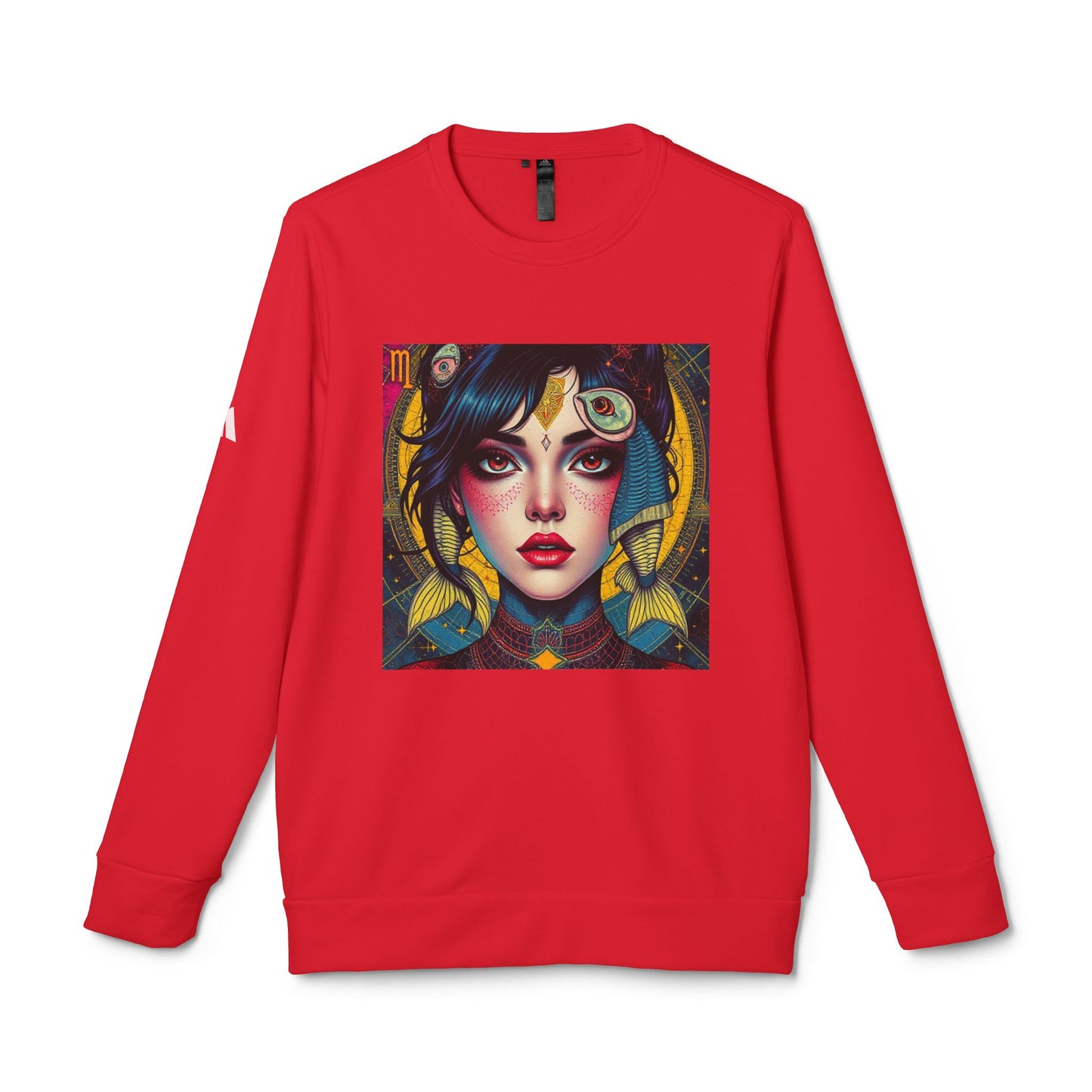 Adidas, Unisex Fleece Crewneck Sweatshirt, Pisces, Pop Art v1, Zodiac