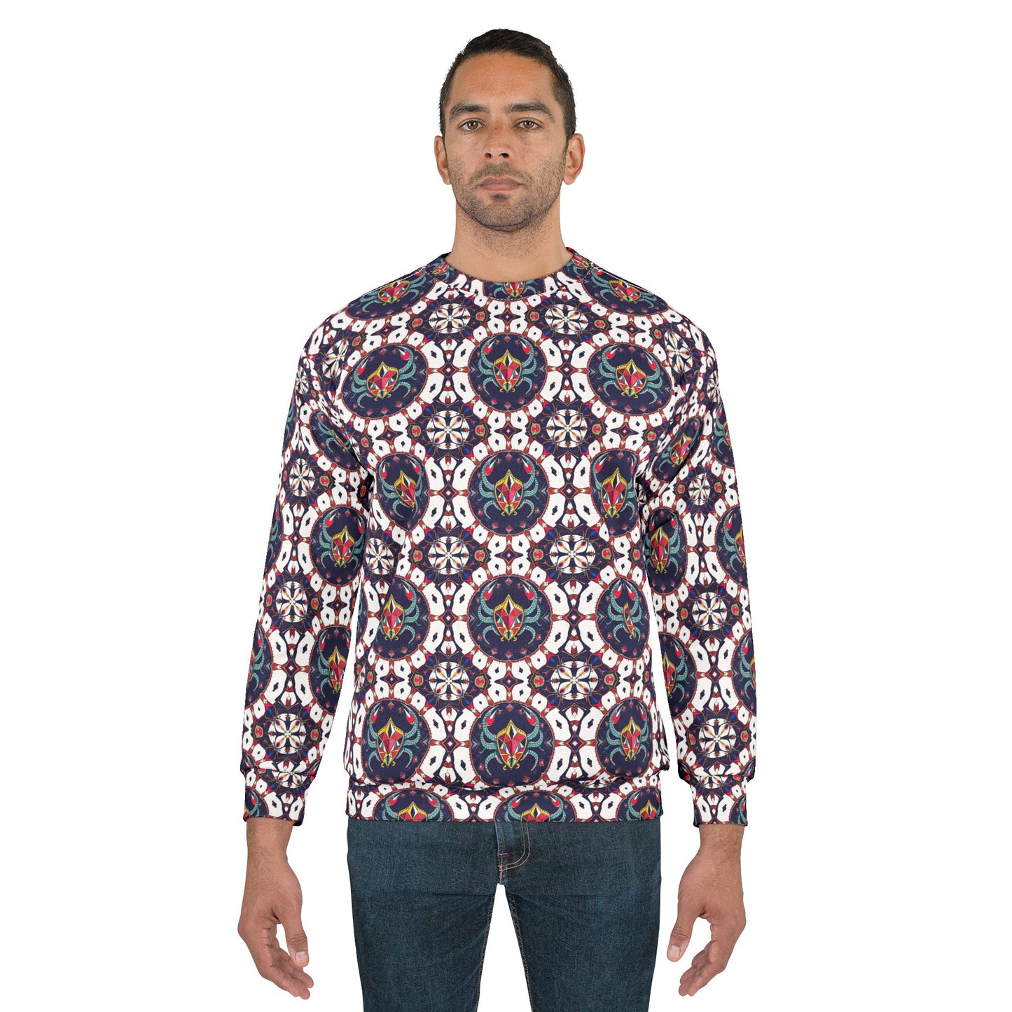Unisex Sweatshirt (AOP), Scorpio, Zodiac, Jewel Pattern