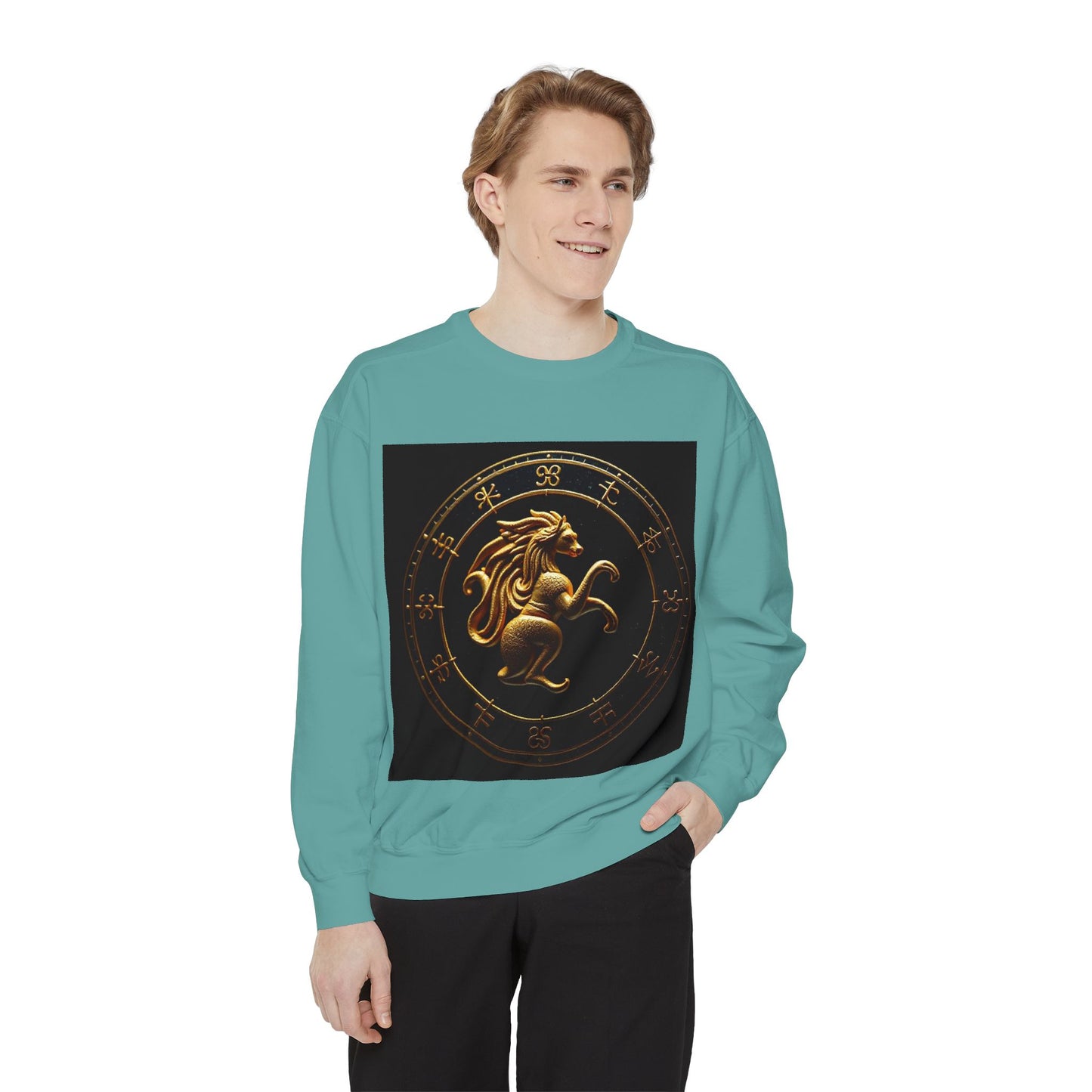 Garment-Dyed Sweatshirt, Unisex, Space Animal Design v1, Virgo