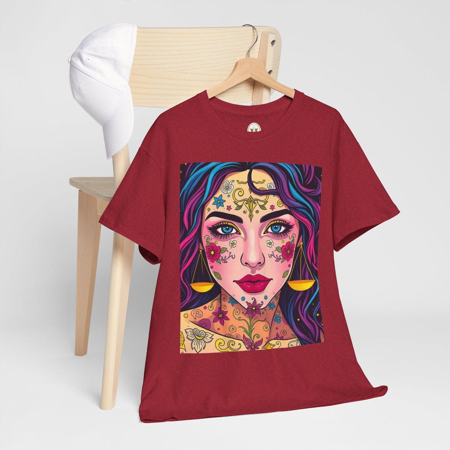 Unisex Heavy Cotton T-Shirt, Libra, Zodiac v4, Sexy Art