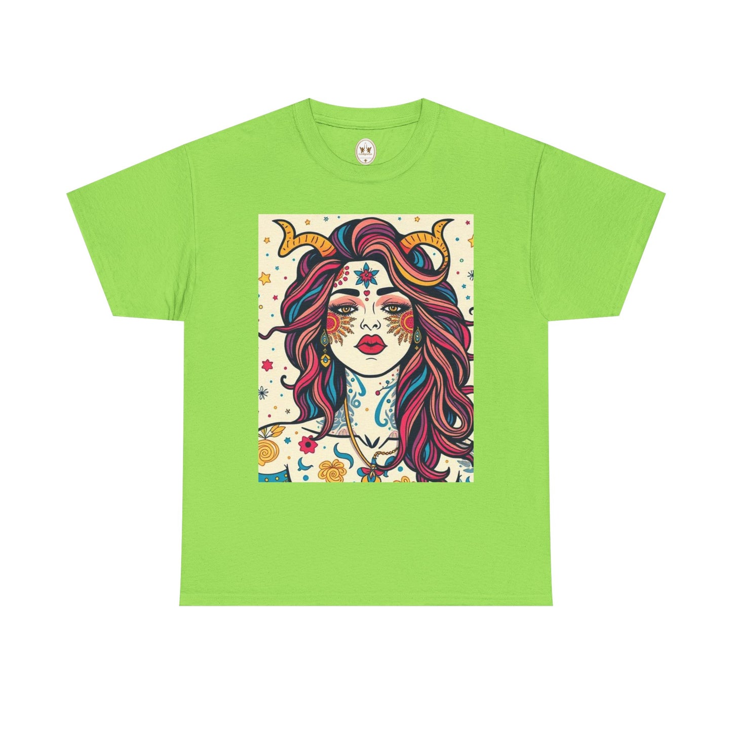 Unisex Heavy Cotton T-Shirt, Virgo, Zodiac v3, Sexy Art
