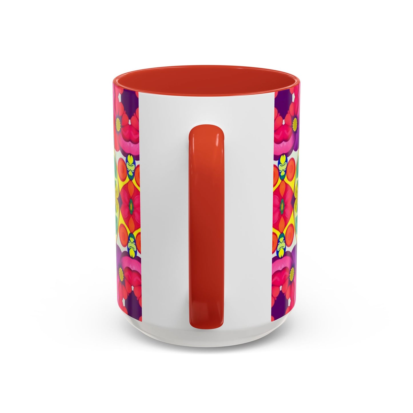 Accent Coffee Mug, Pisces, Zodiac v4, Flower Pattern, (11, 15oz)