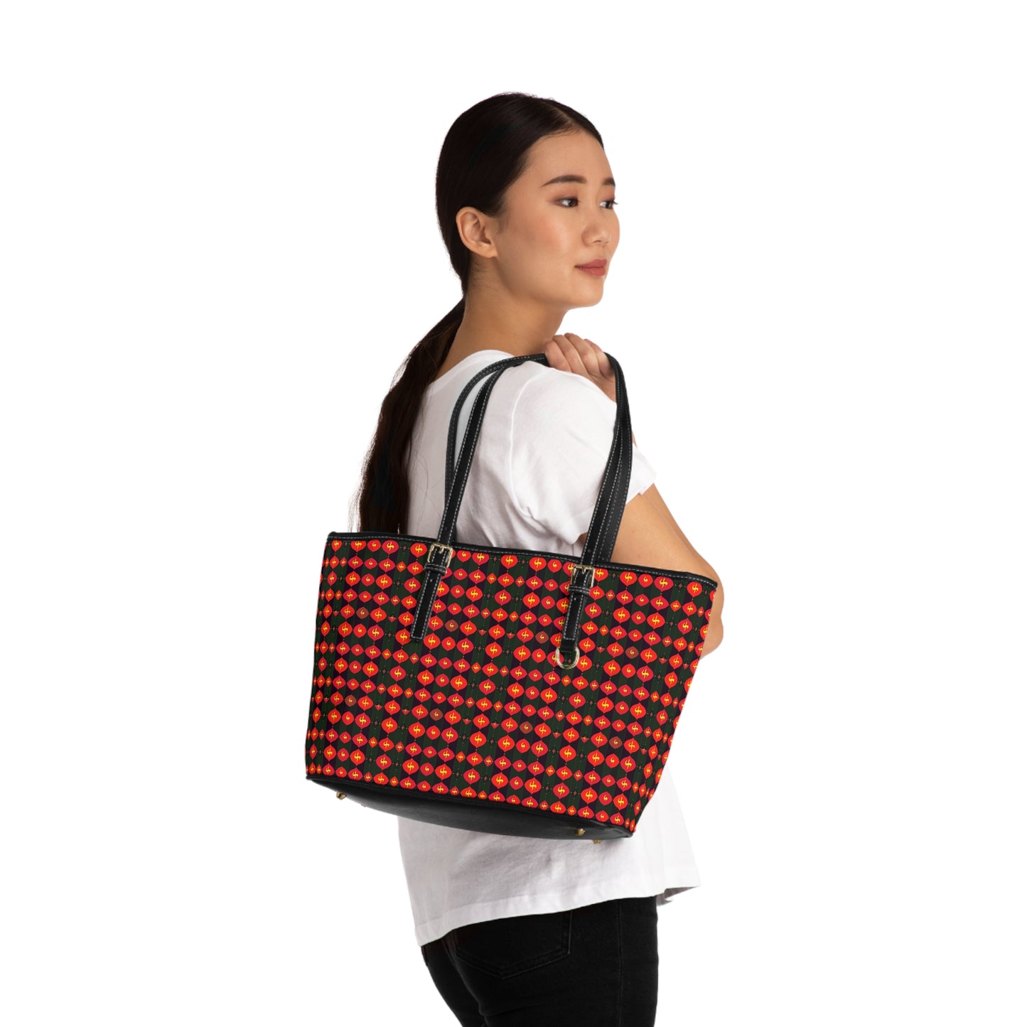 Leather Shoulder Bag, Sagittarius, Zodiac v4, Shapes Pattern