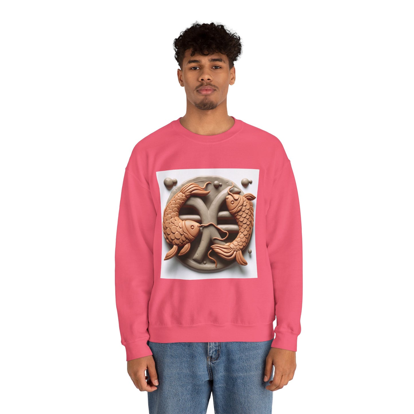 Unisex Heavy Blend™ Crewneck Sweatshirt,Two Fishes Pisces Zodiac Design