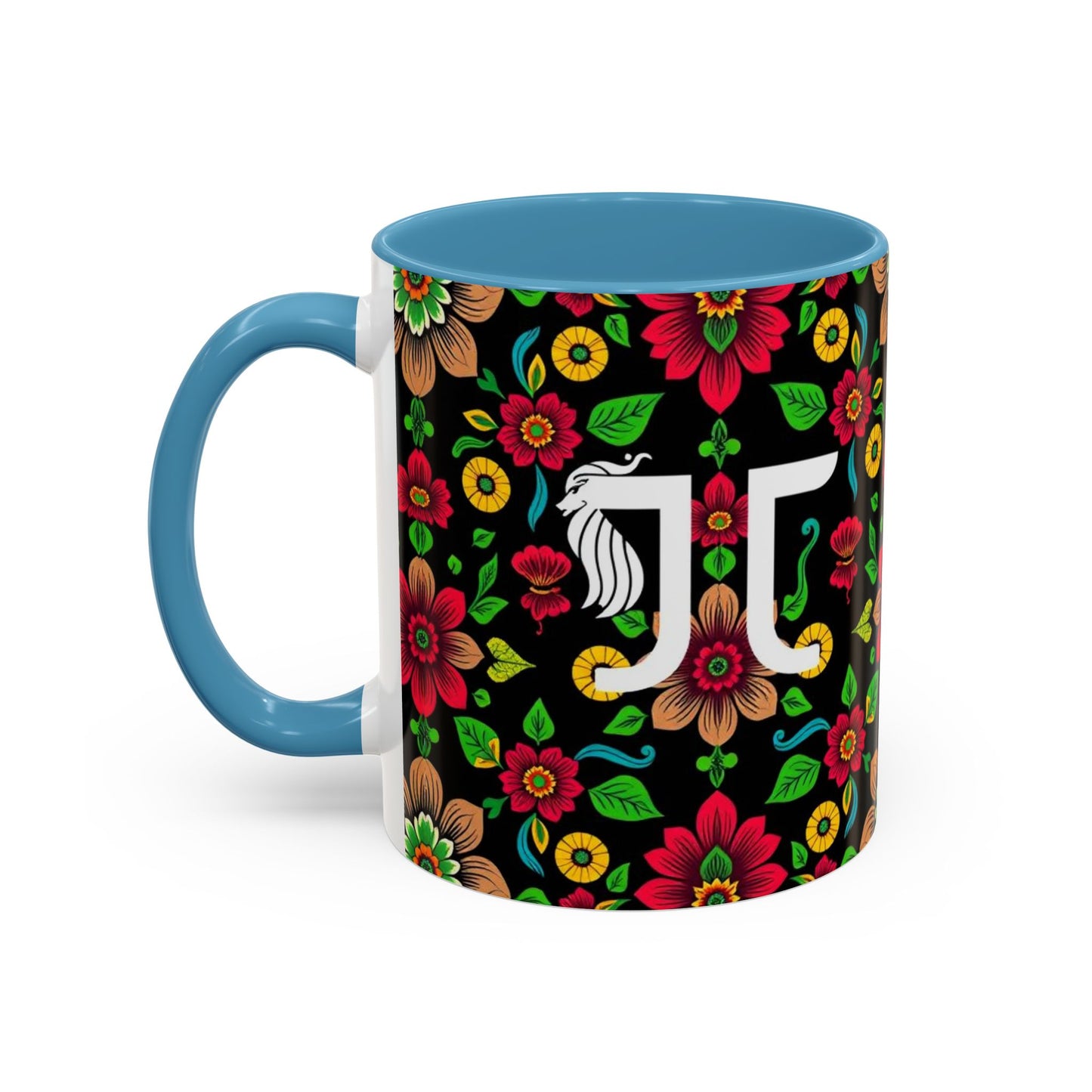 Accent Coffee Mug, Gemini, Zodiac v4, Flower Pattern, (11, 15oz)