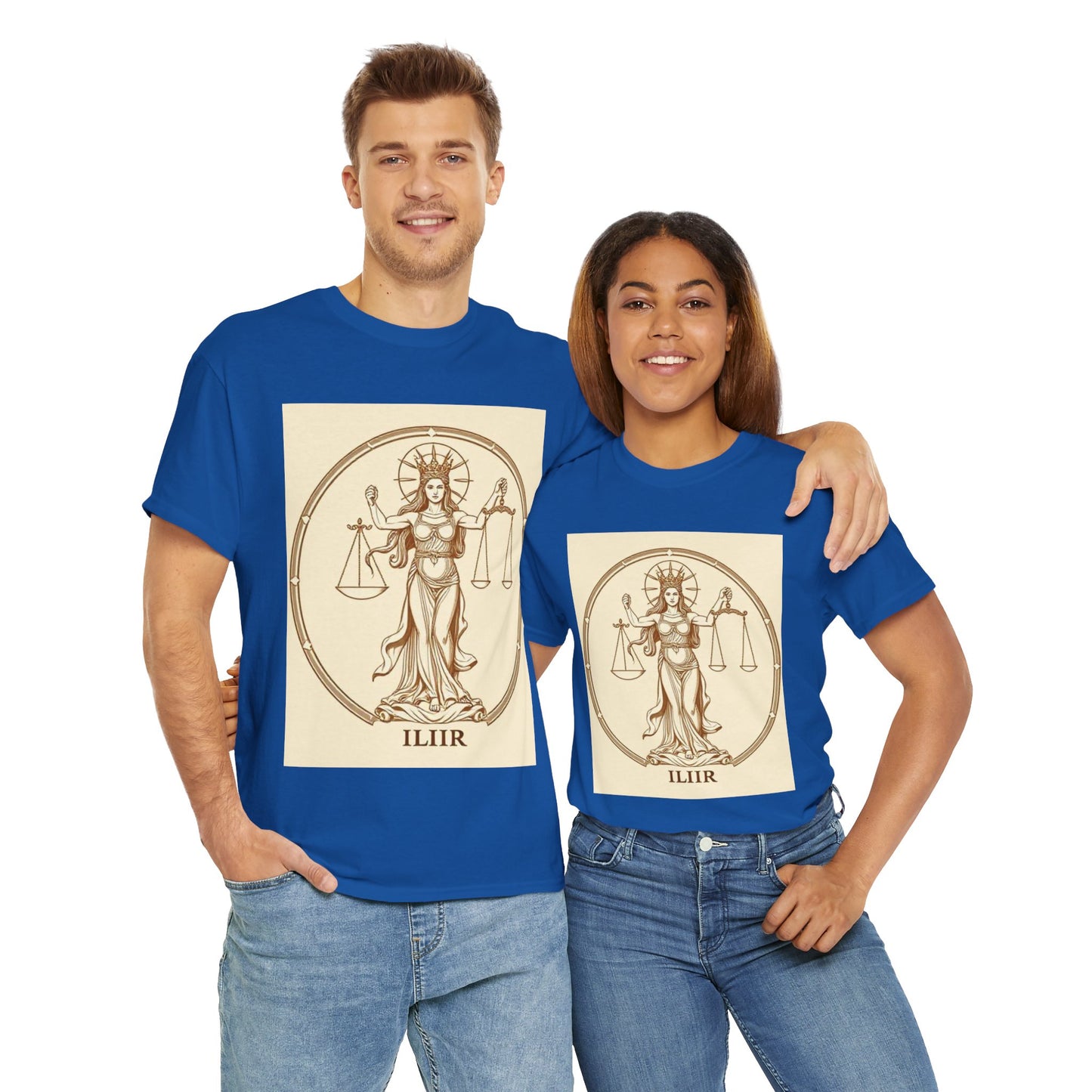 Unisex Heavy Cotton T-Shirt, Libra Goddess, Zodiac Design