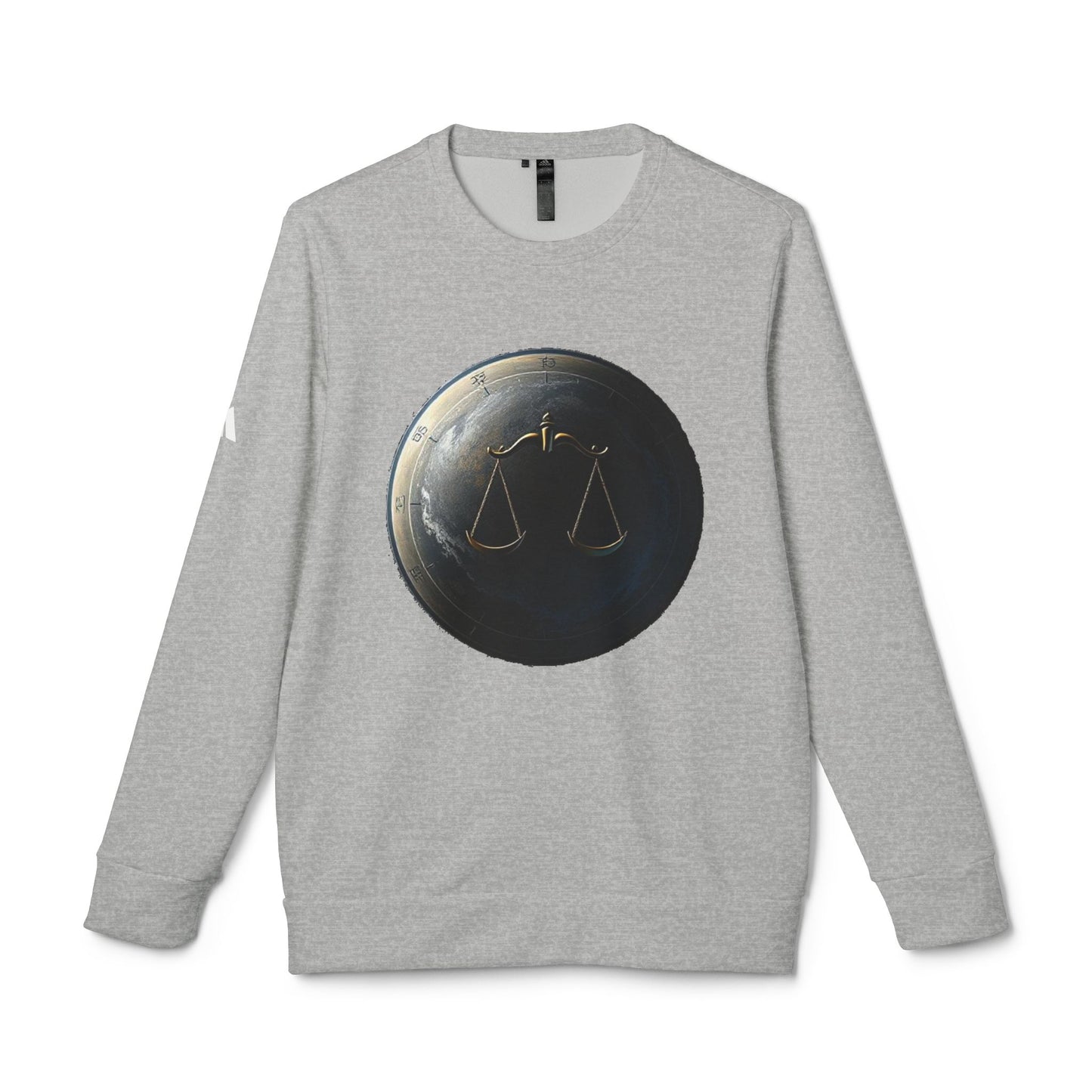 Adidas, Unisex Fleece Crewneck Sweatshirt, Libra, Planet Symbol, Zodiac