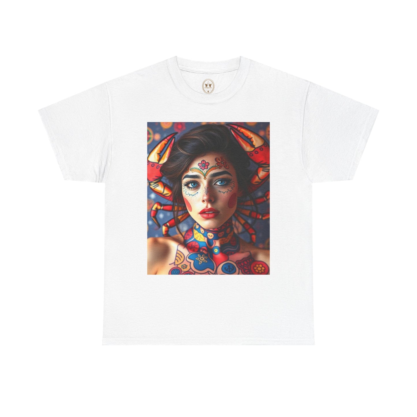 Unisex Heavy Cotton T-Shirt, Cancer, Zodiac v1, Sexy Art