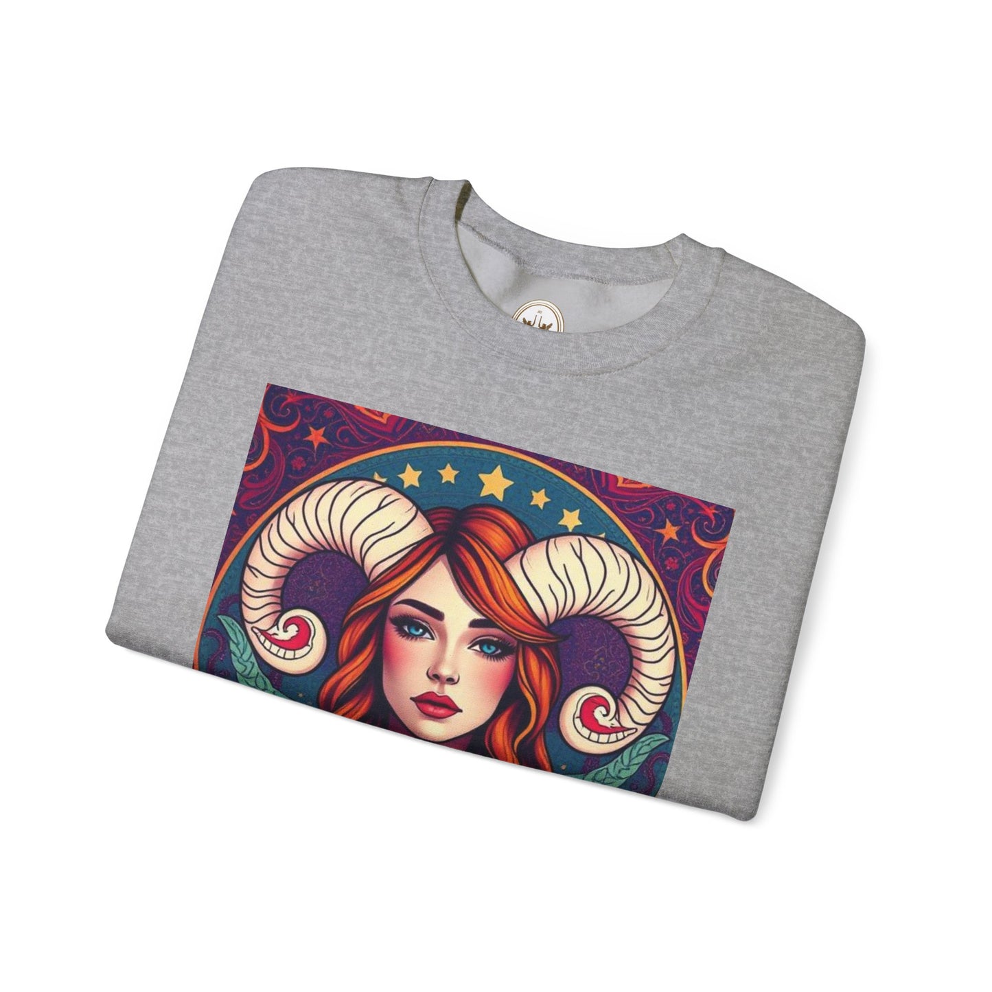 Unisex Heavy Blend™ Crewneck Sweatshirt, Aries, Zodiac v1, Sexy Pattern