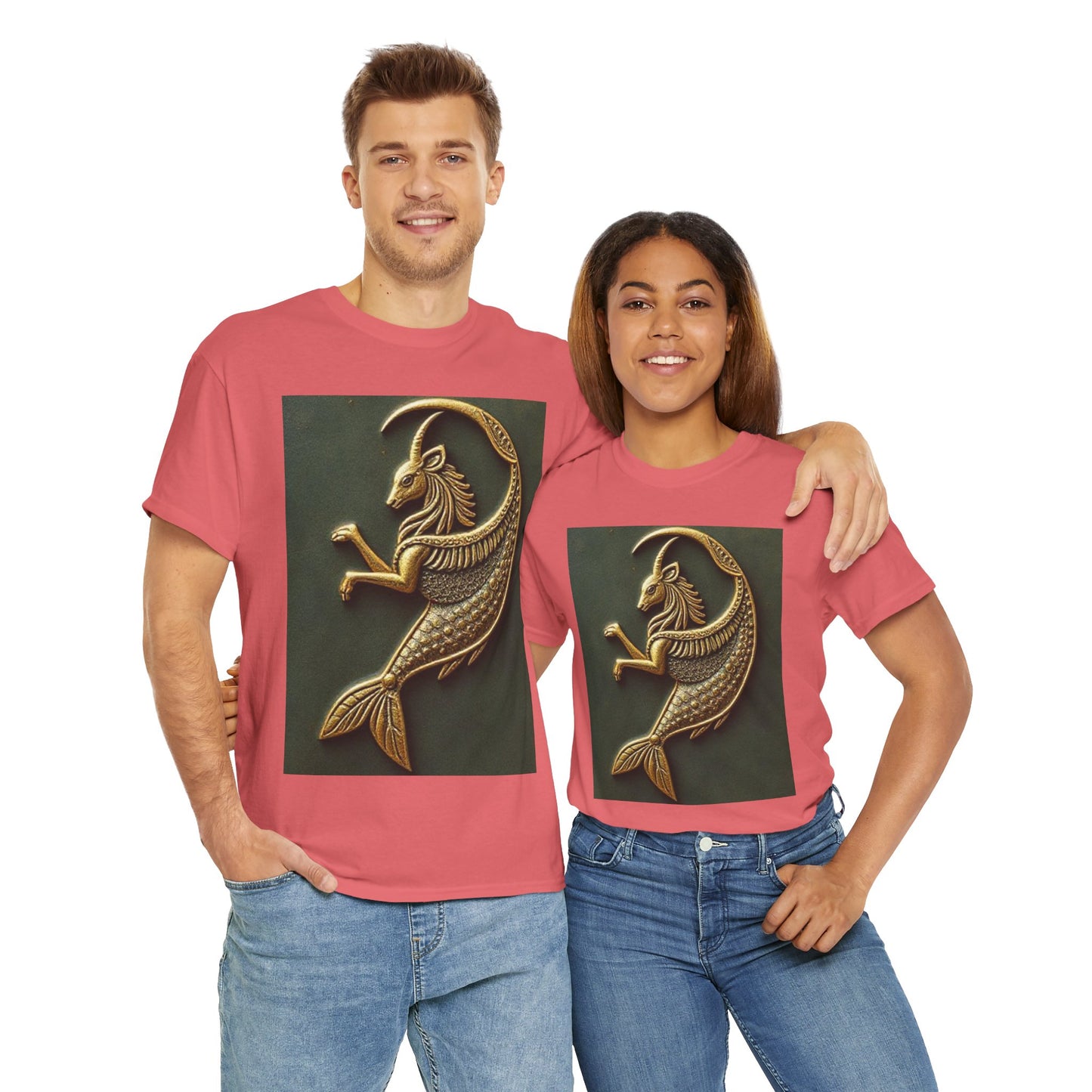 Unisex Heavy Cotton T-Shirt, Capricorn Animal. Symbol, Zodiac Design