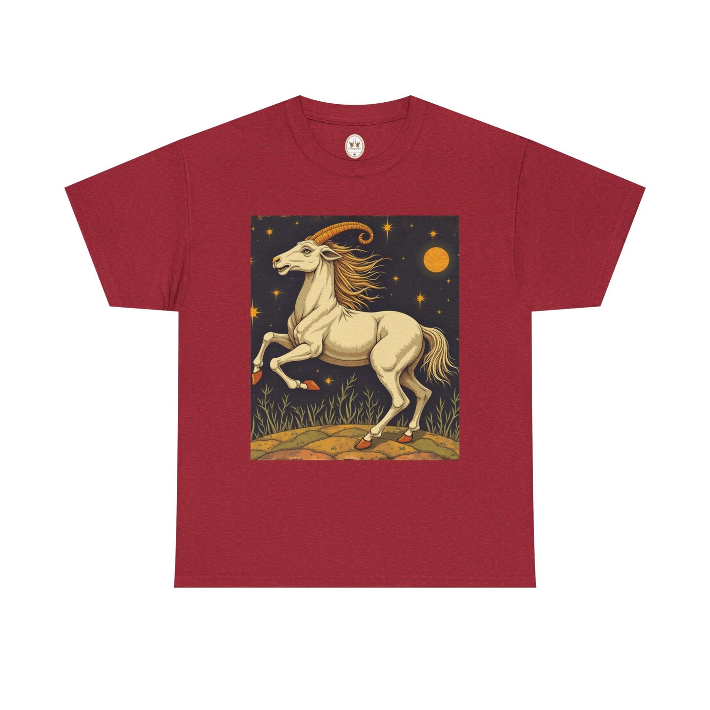 Unisex Heavy Cotton T-Shirt, Aries Animal, Zodiac Design