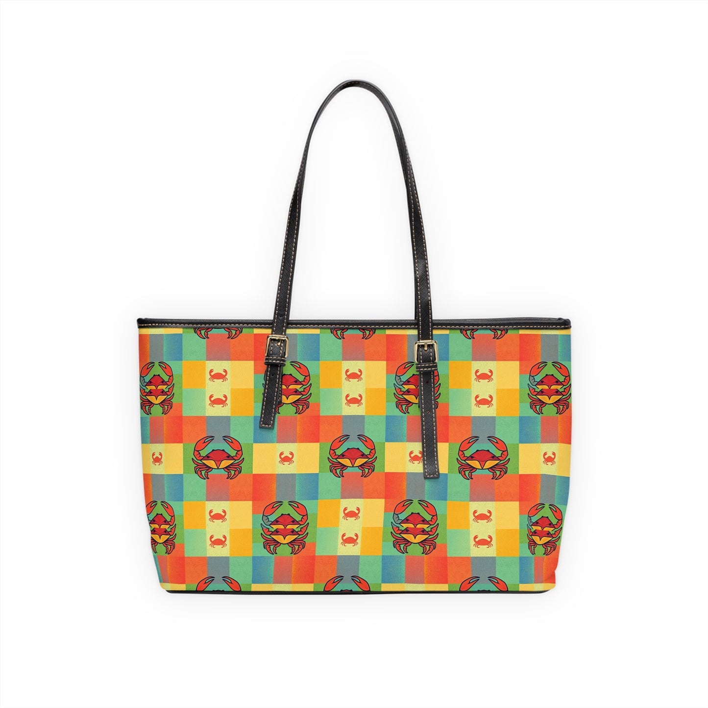Leather Shoulder Bag, Cancer, Zodiac v2, Shapes Pattern
