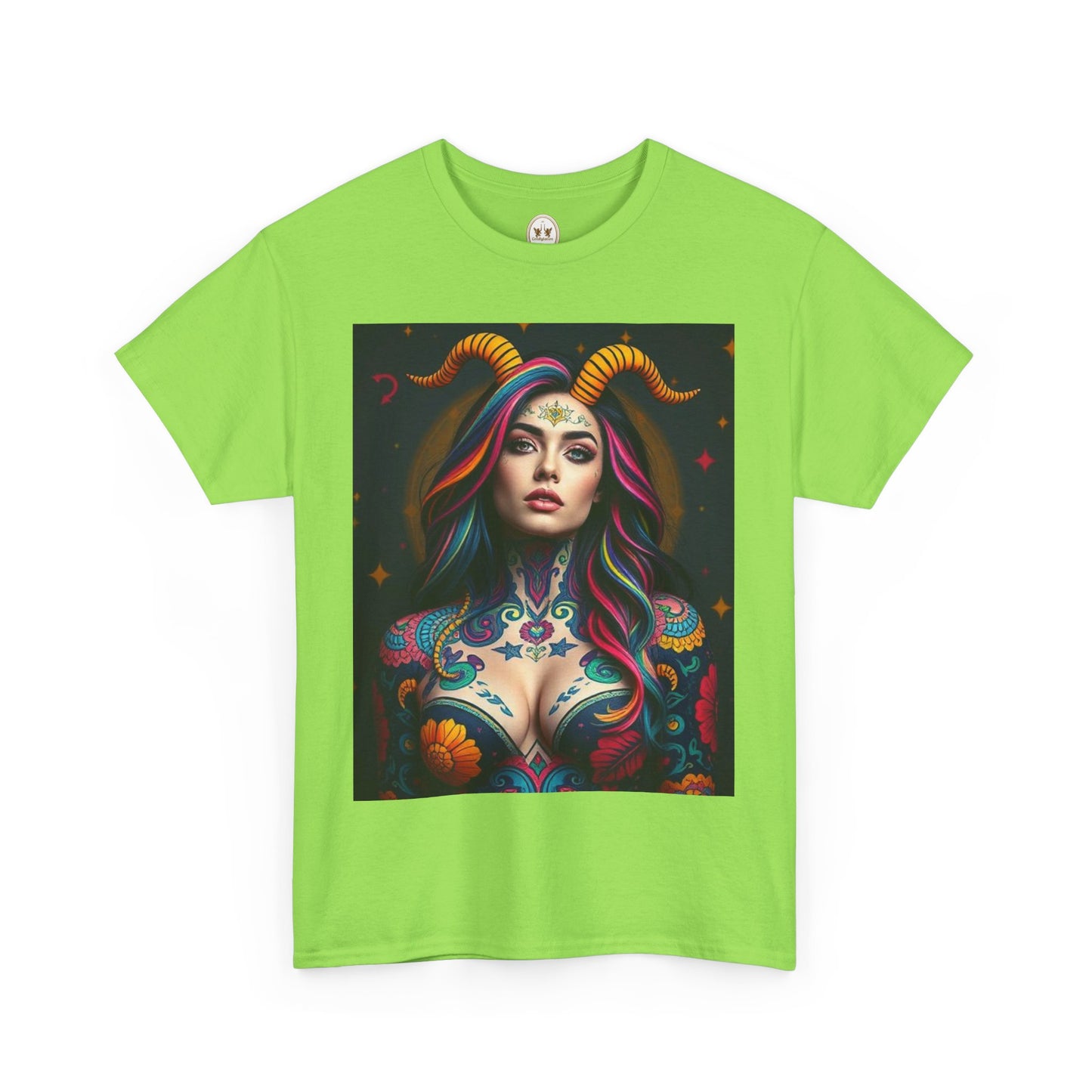 Unisex Heavy Cotton T-Shirt, Capricorn, Zodiac, Sexy Art