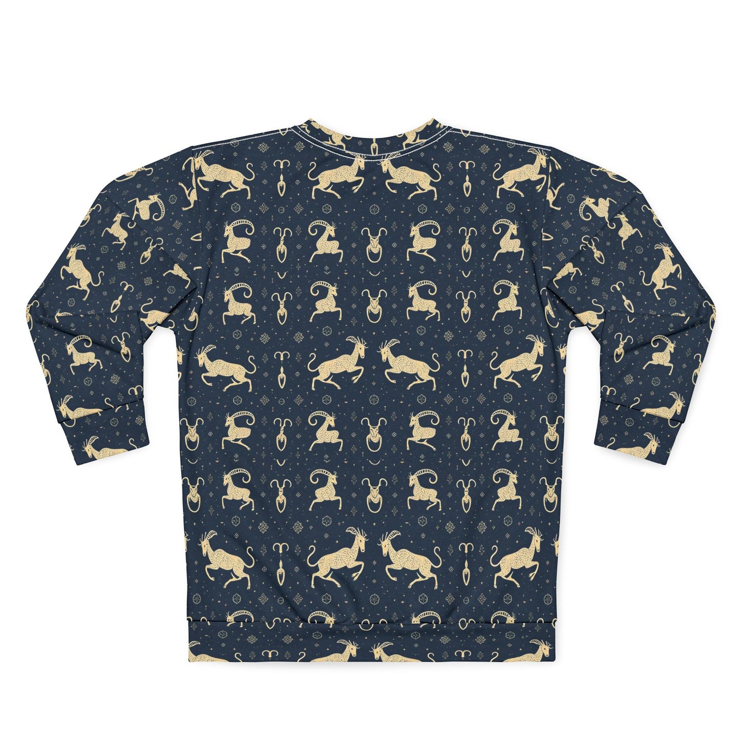 Unisex Sweatshirt, Zodiac Design, Pattern, Capricorn, AOP