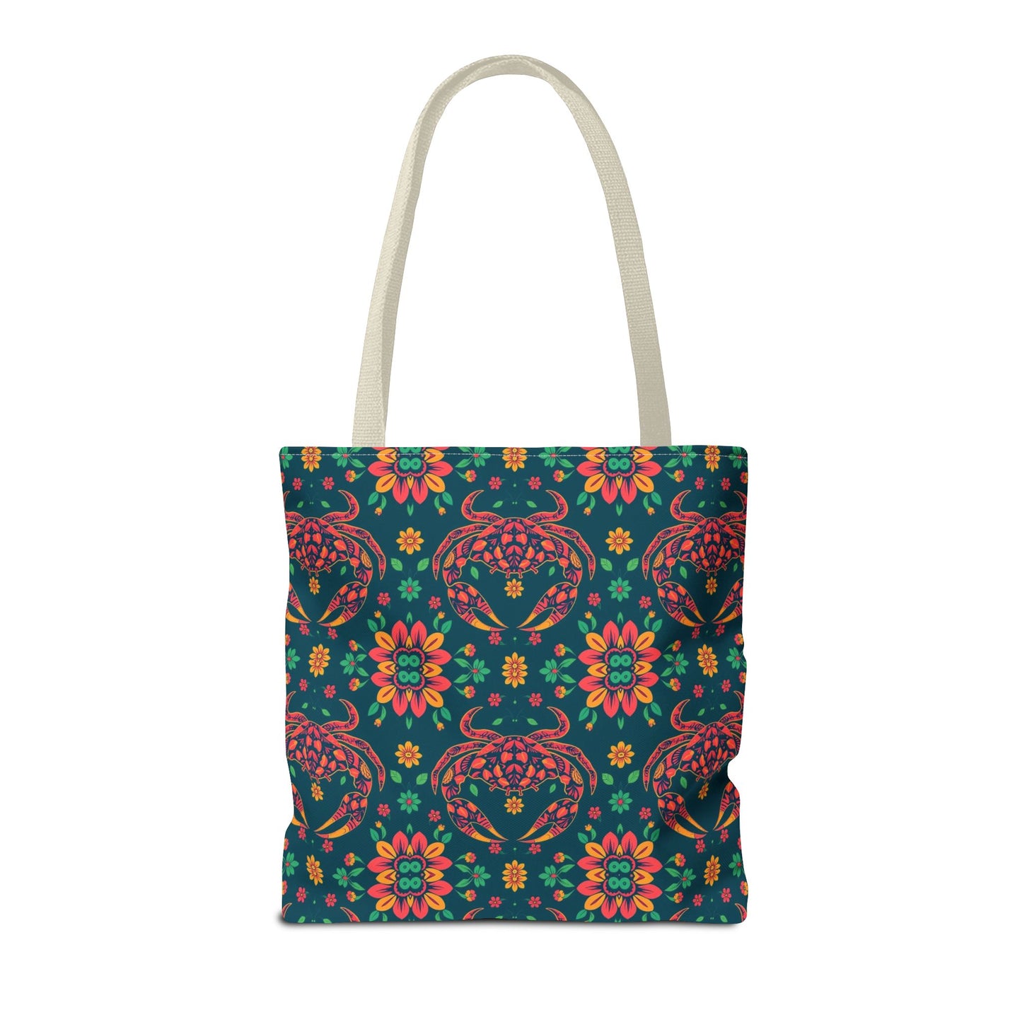 Tote Bag (AOP), Cancer, Zodiac v2, Flower Pattern
