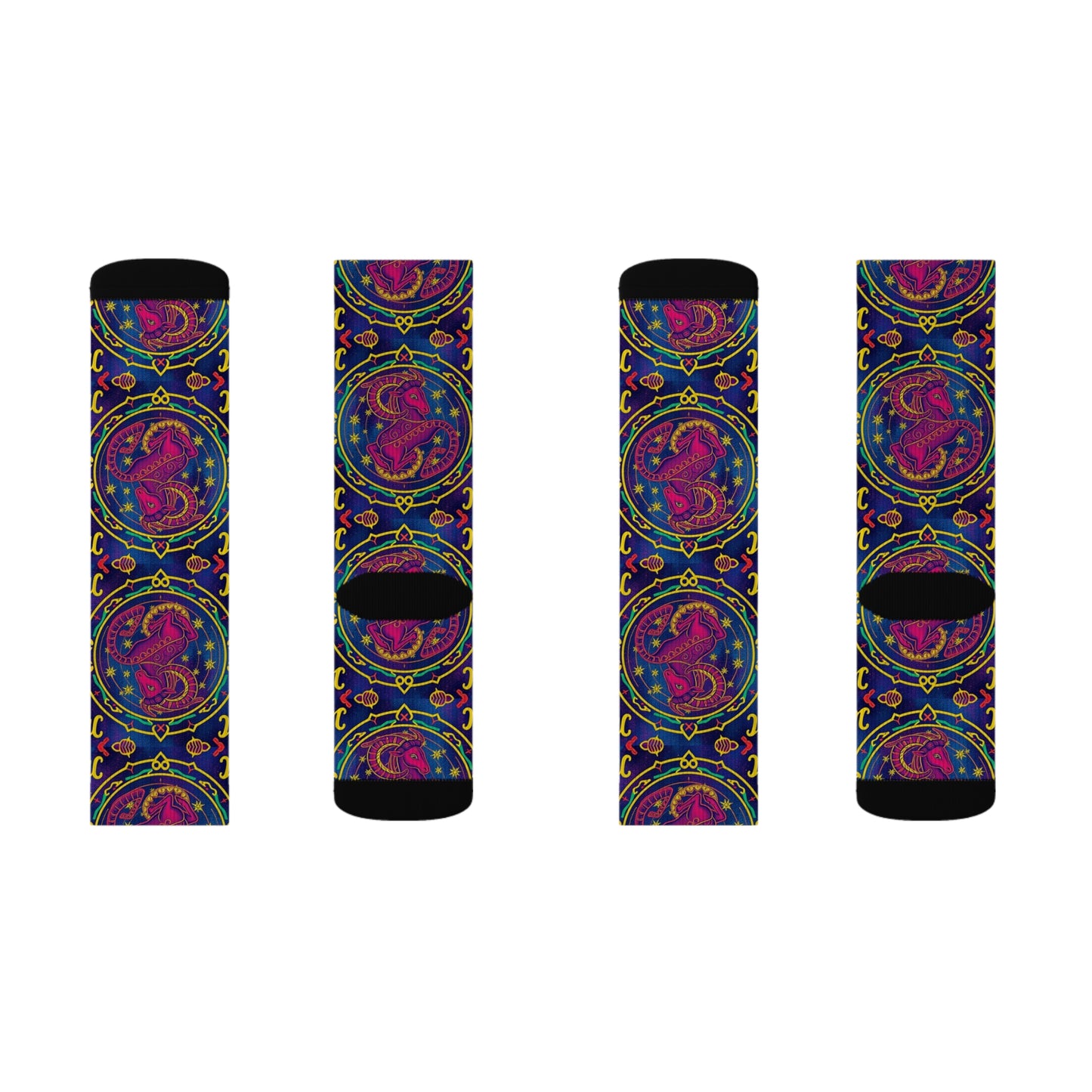 Sublimation Socks, Capricorn, Zodiac v2, Pattern