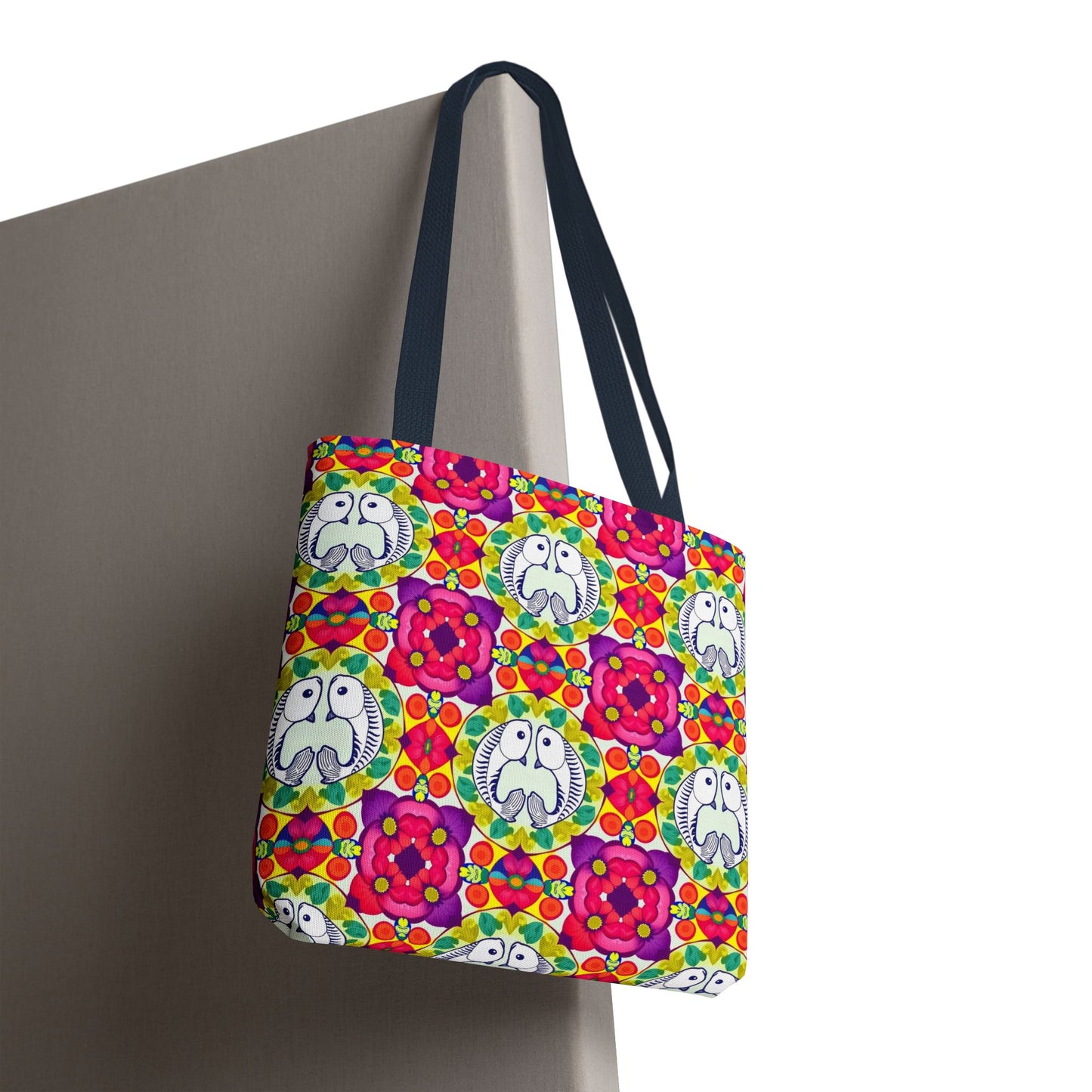 Tote Bag, (AOP), Pisces, Zodiac v4, Flower Pattern