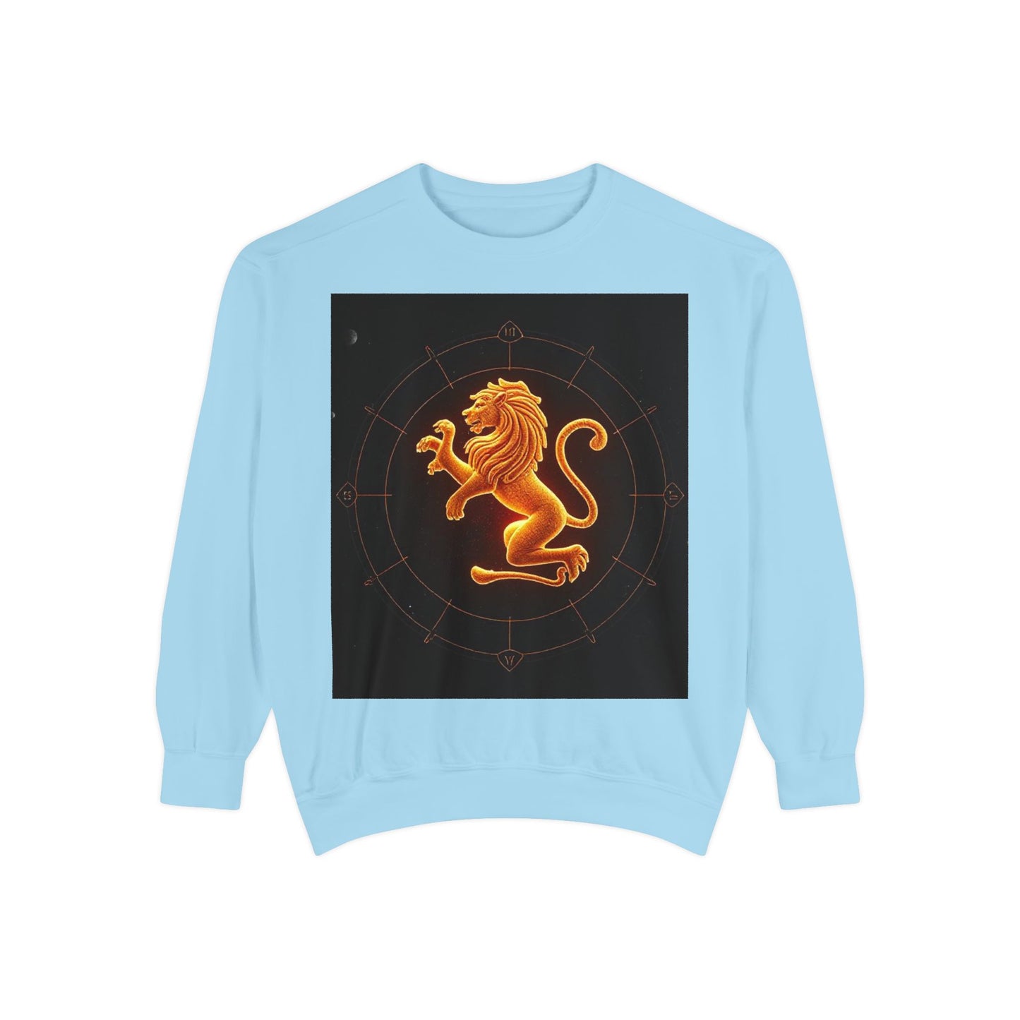 Garment-Dyed Sweatshirt, Unisex, Space Animal Design v1, Leo