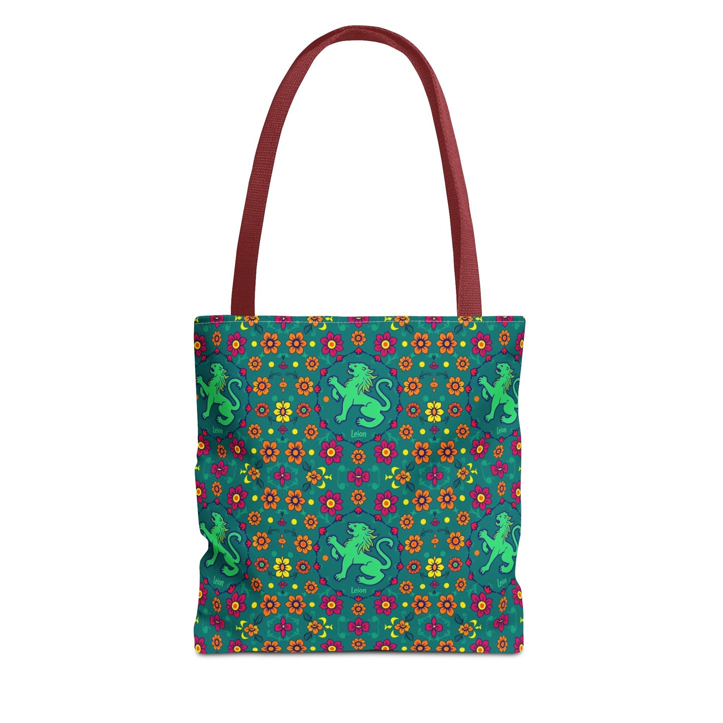 Tote Bag (AOP), Leo, Zodiac v1, Flower Pattern