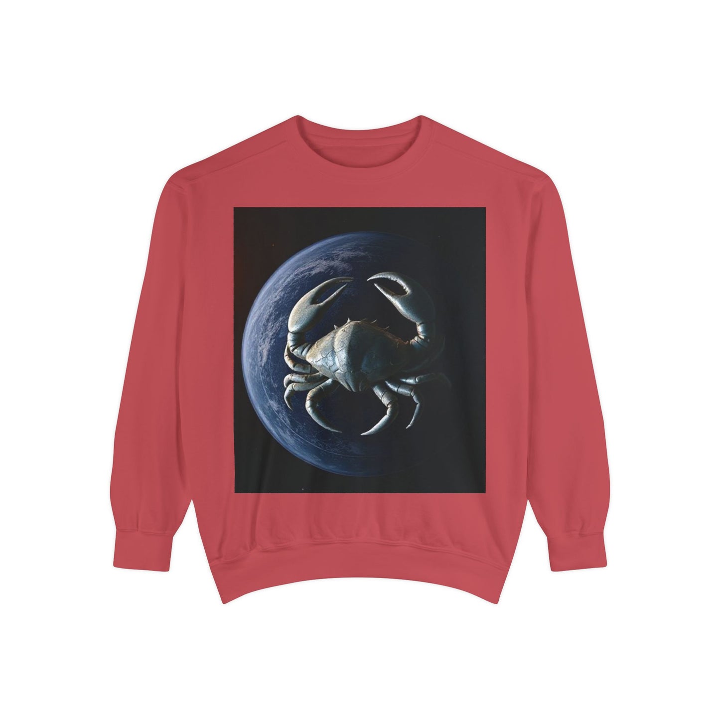 Garment-Dyed Sweatshirt, Unisex, Space Animal Design, Cancer