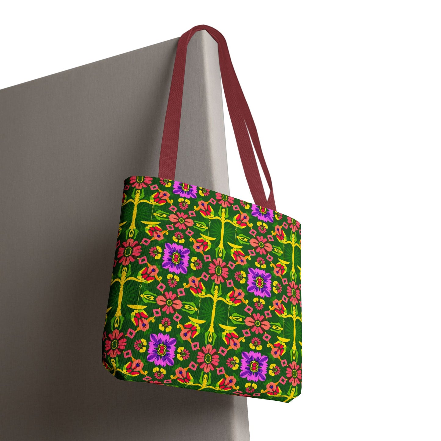 Tote Bag (AOP), Libra, Zodiac, Flower Pattern