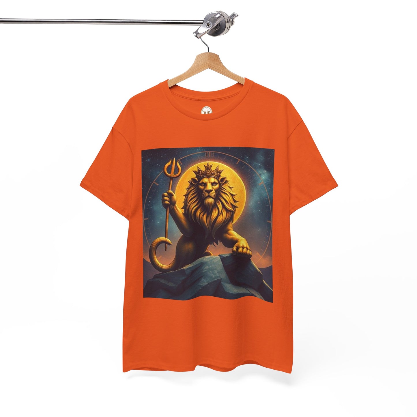 Unisex Heavy Cotton T-Shirt, King of Lions v2, Leo Zodiac Design