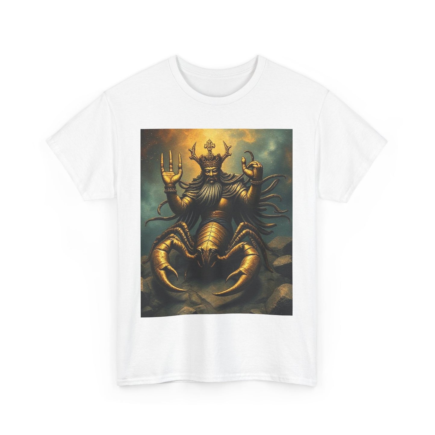 Unisex Heavy Cotton T-Shirt, Desert Scorpio King, Zodiac Design