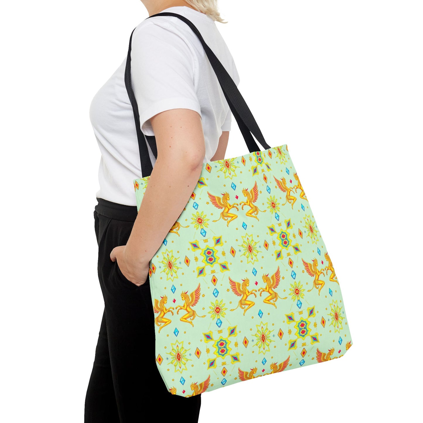 Tote Bag (AOP), Gemini, Zodiac v1, Jewel Pattern